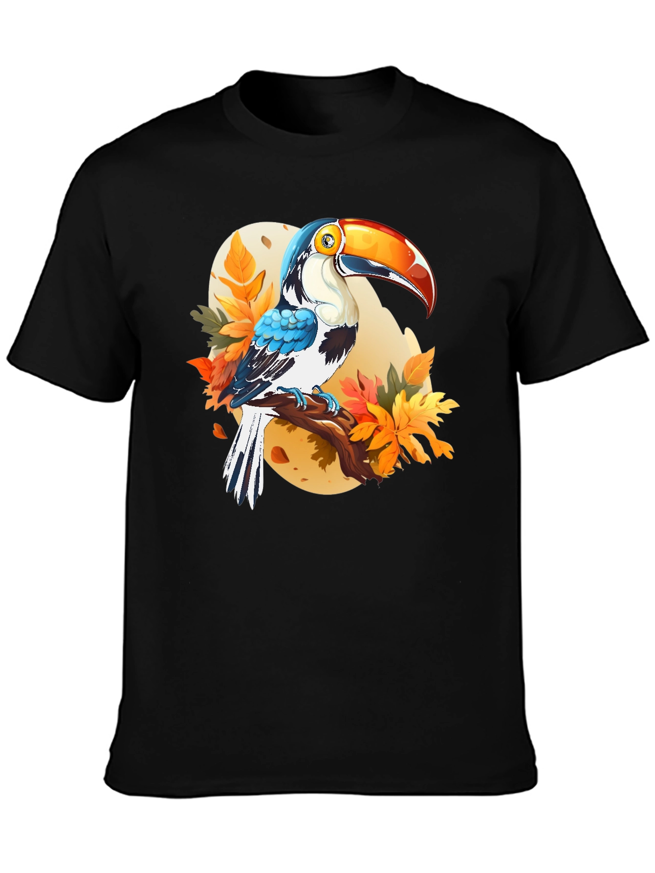 Toucan Graphic Print Black T-Shirt