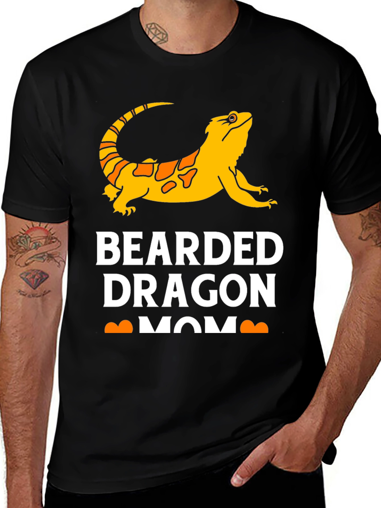 Bearded Dragon Mom T-Shirt - Black Graphic Tee