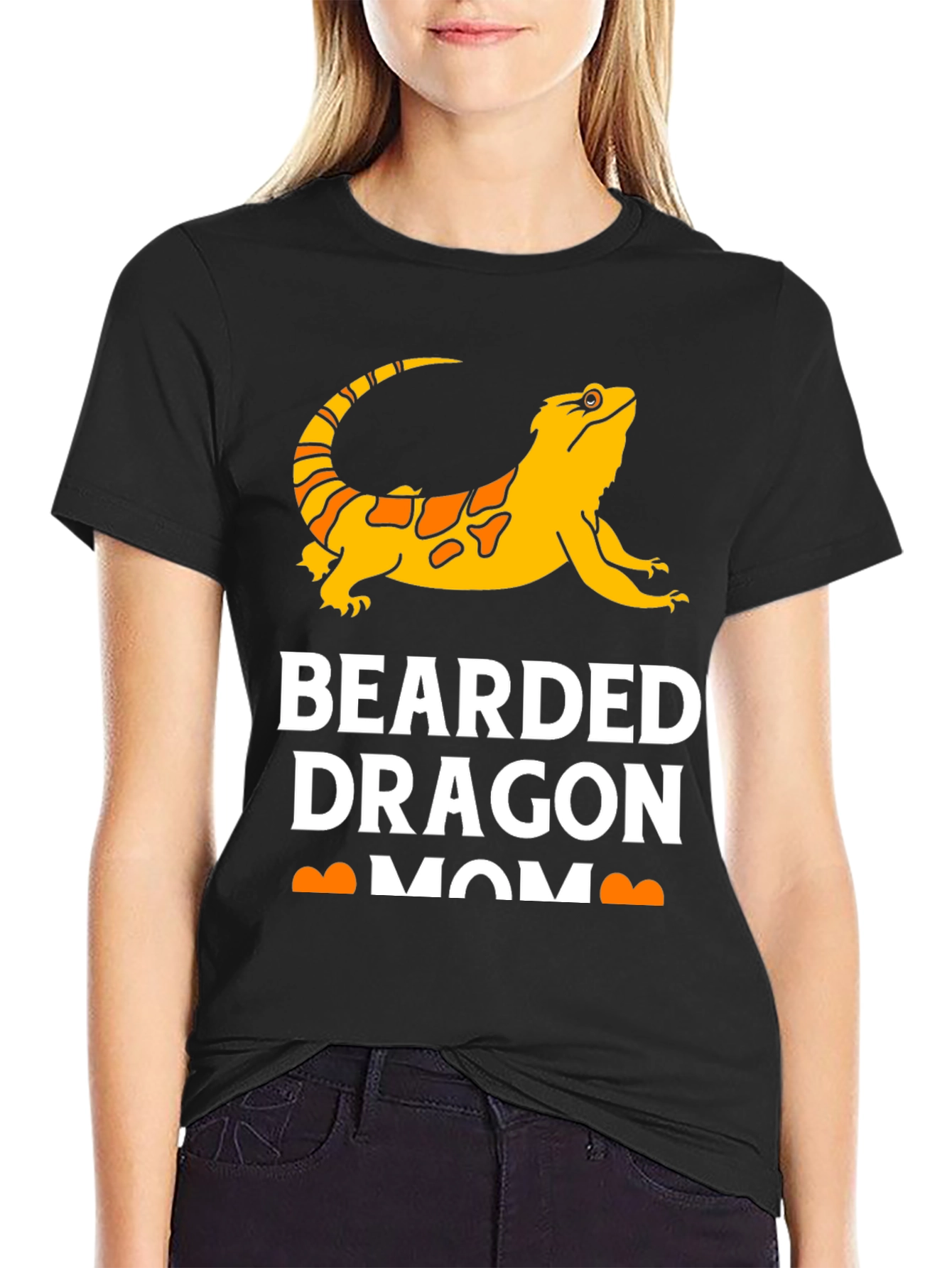 Bearded Dragon Mom T-Shirt - Black Graphic Tee