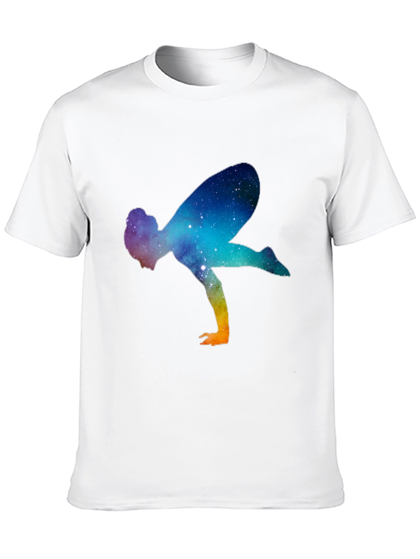 Galaxy Yoga Pose Mens Black T-Shirt