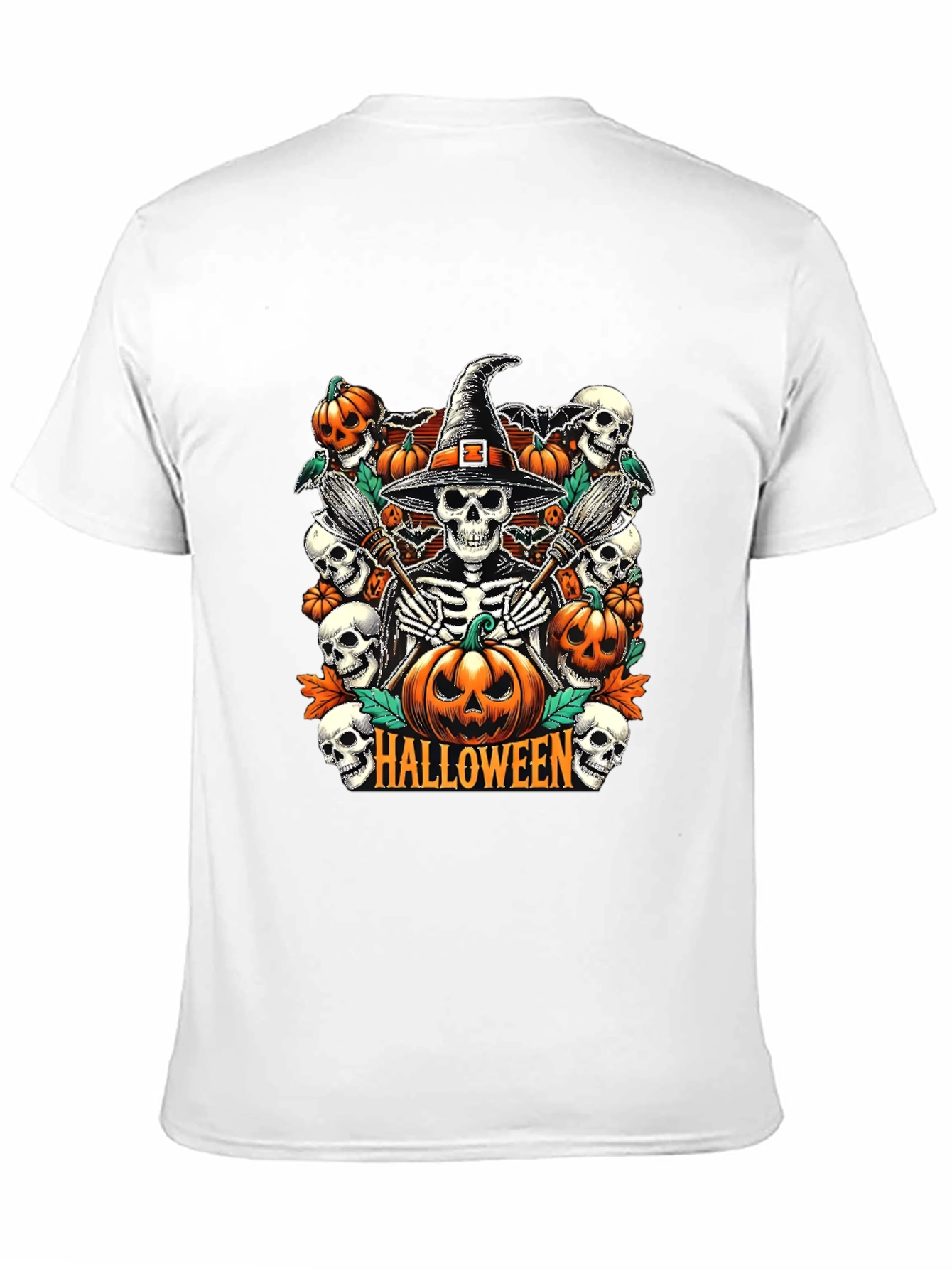 Halloween Skeleton Witch Graphic Tee