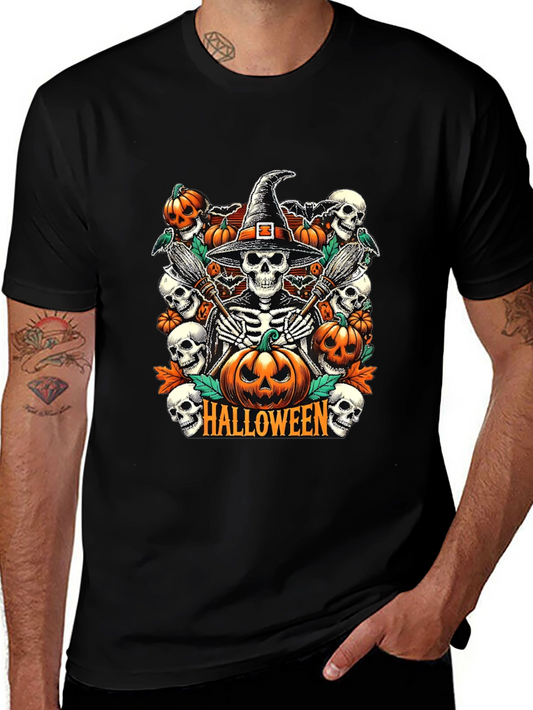 Halloween Skeleton Witch Graphic Tee