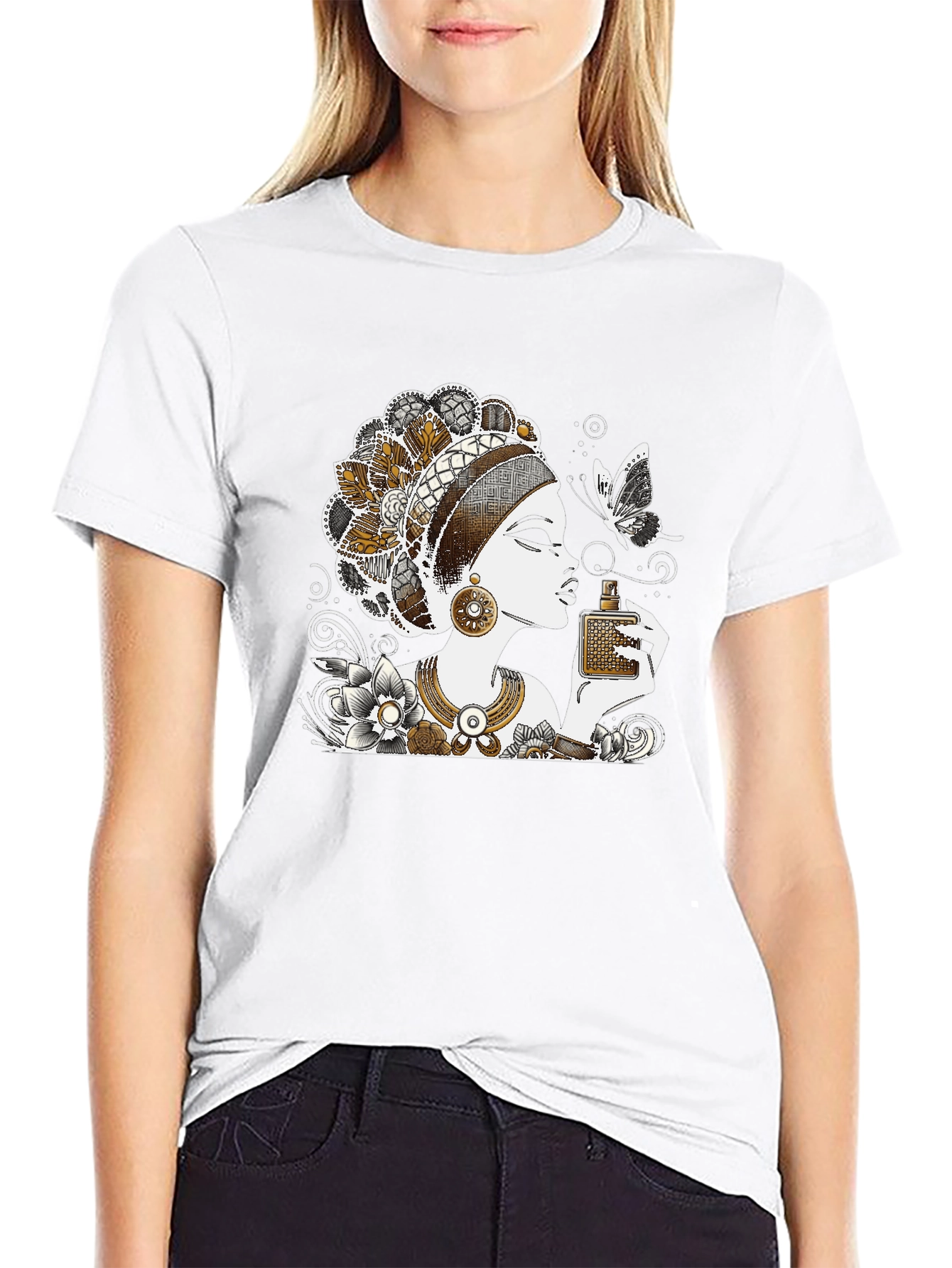 Elegant Woman Graphic Tee - Stylish Fashion