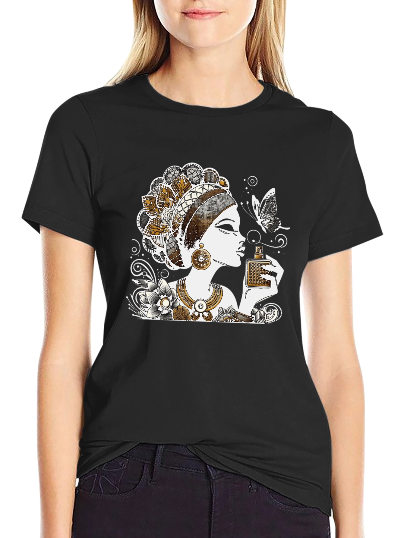 Elegant Woman Graphic Tee - Stylish Fashion