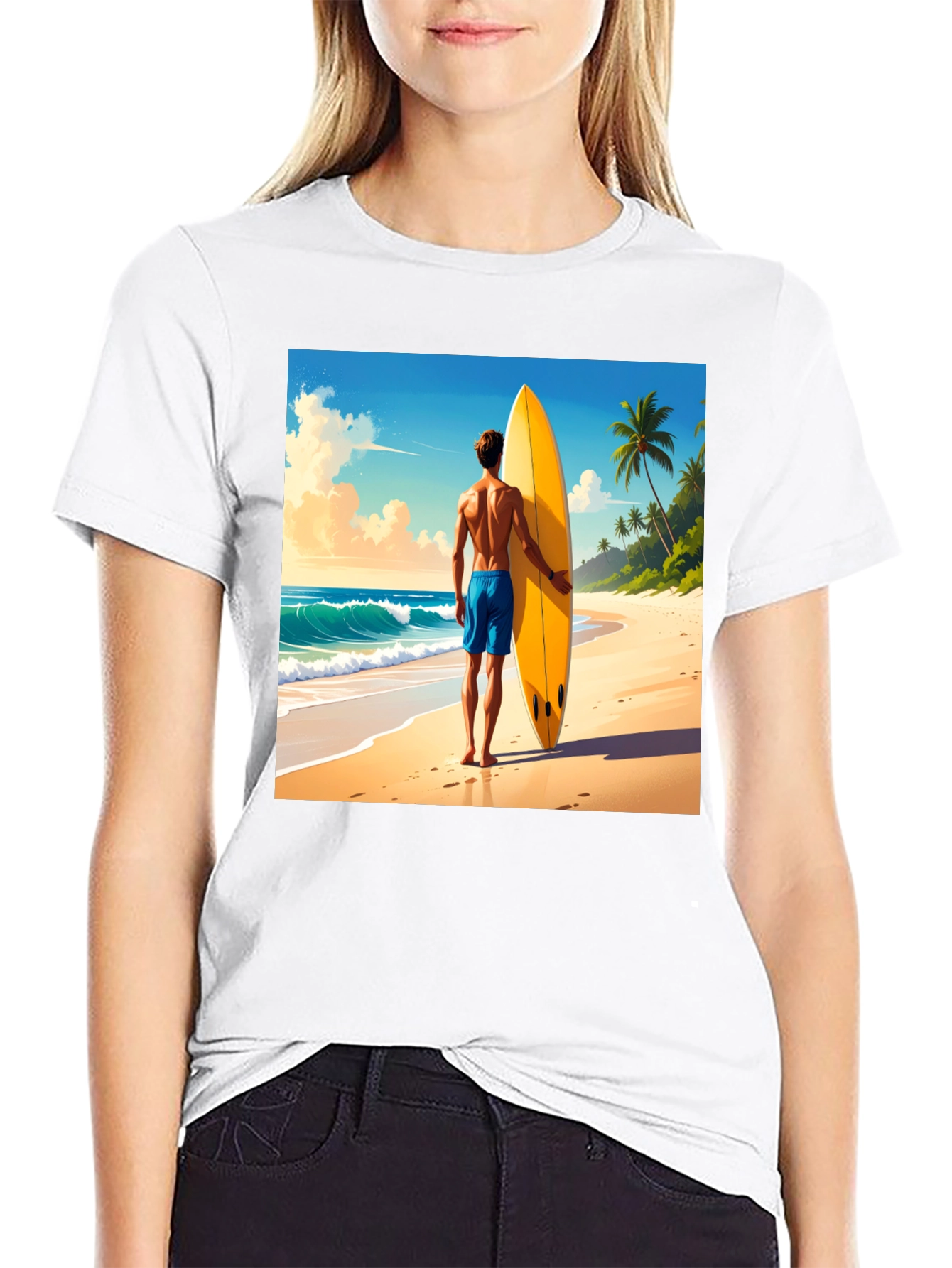 Beach Surfer Graphic Tee - Summer Vibes