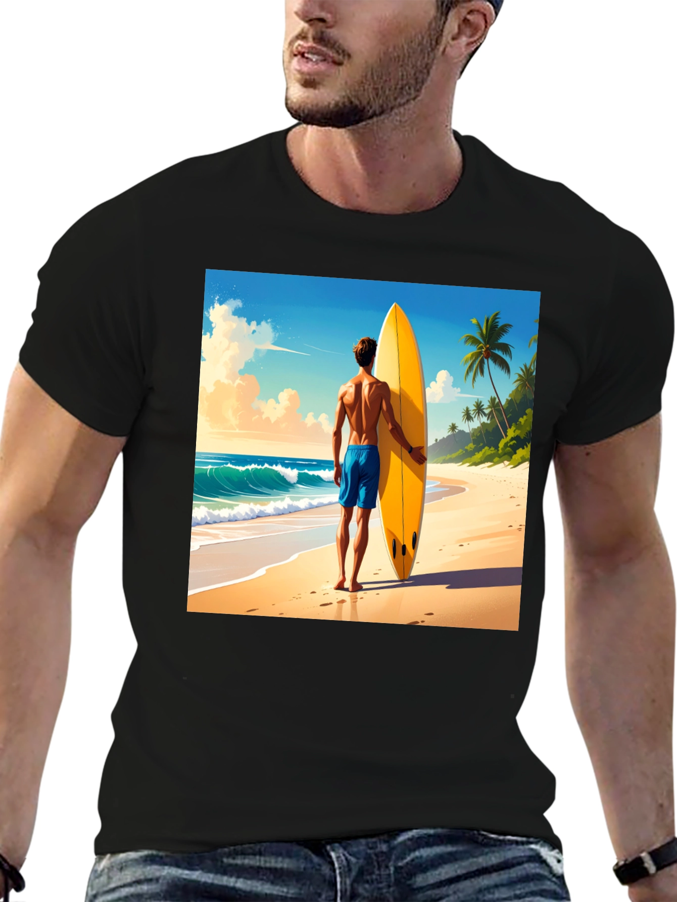Beach Surfer Graphic Tee - Summer Vibes
