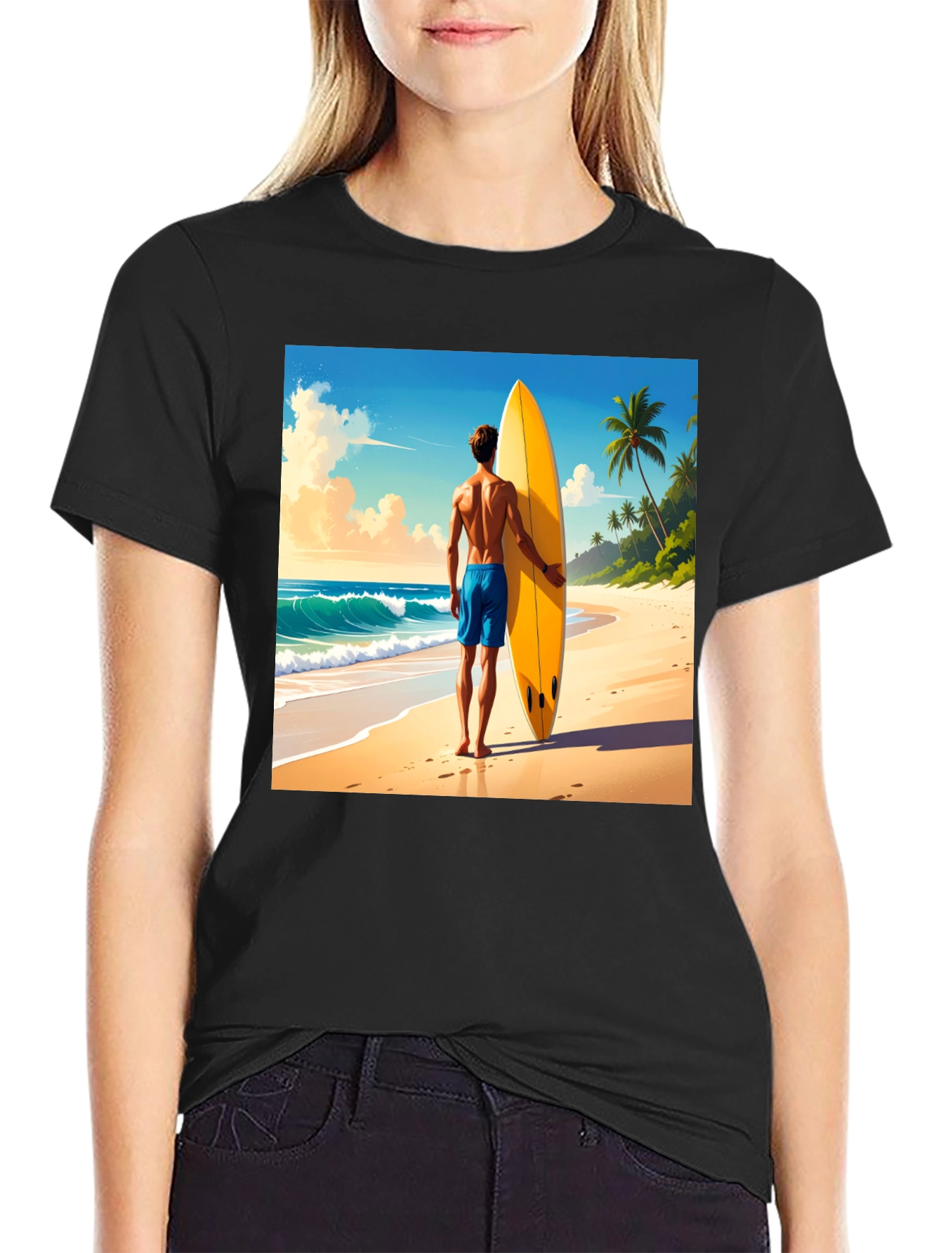 Beach Surfer Graphic Tee - Summer Vibes