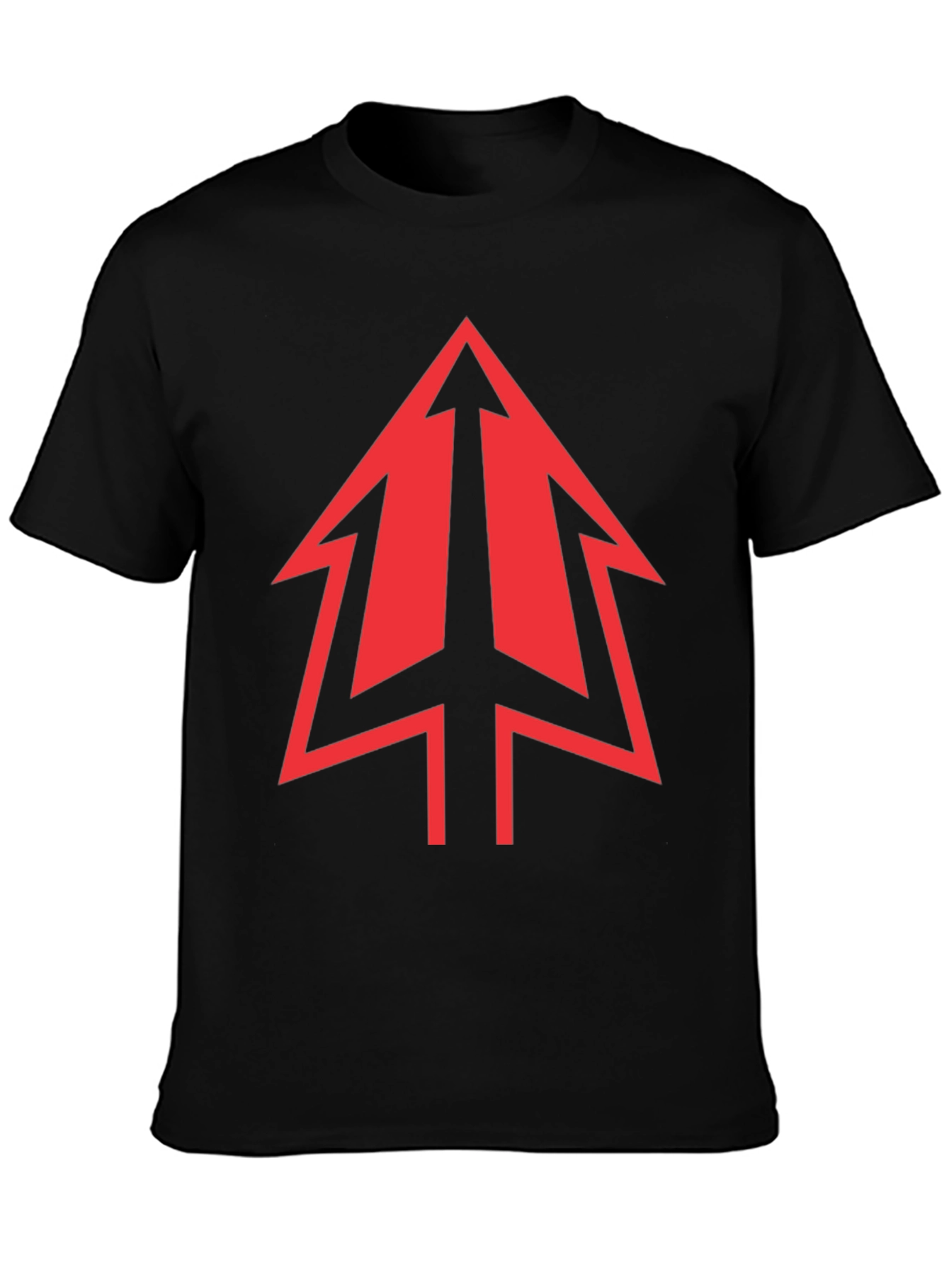 Bold Red Arrow Graphic Black T-Shirt