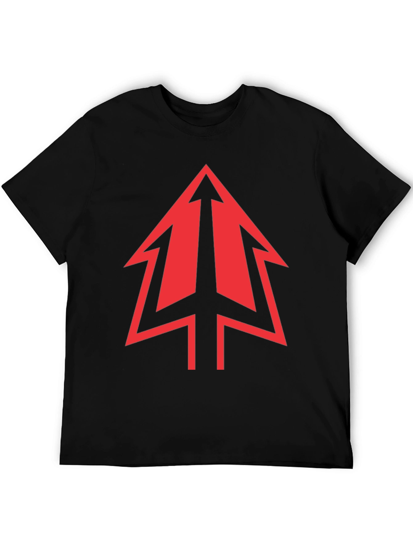 Bold Red Arrow Graphic Black T-Shirt