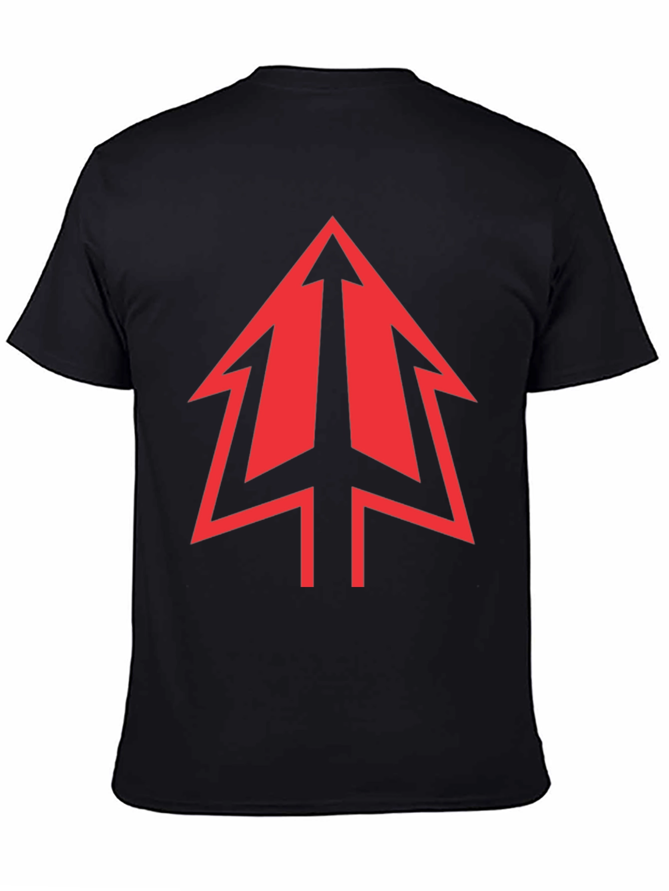 Bold Red Arrow Graphic Black T-Shirt