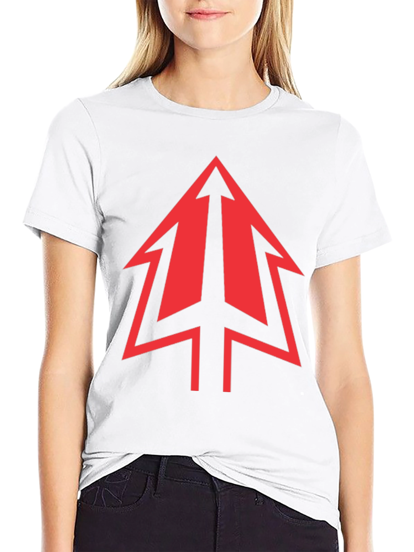 Bold Red Arrow Graphic Black T-Shirt