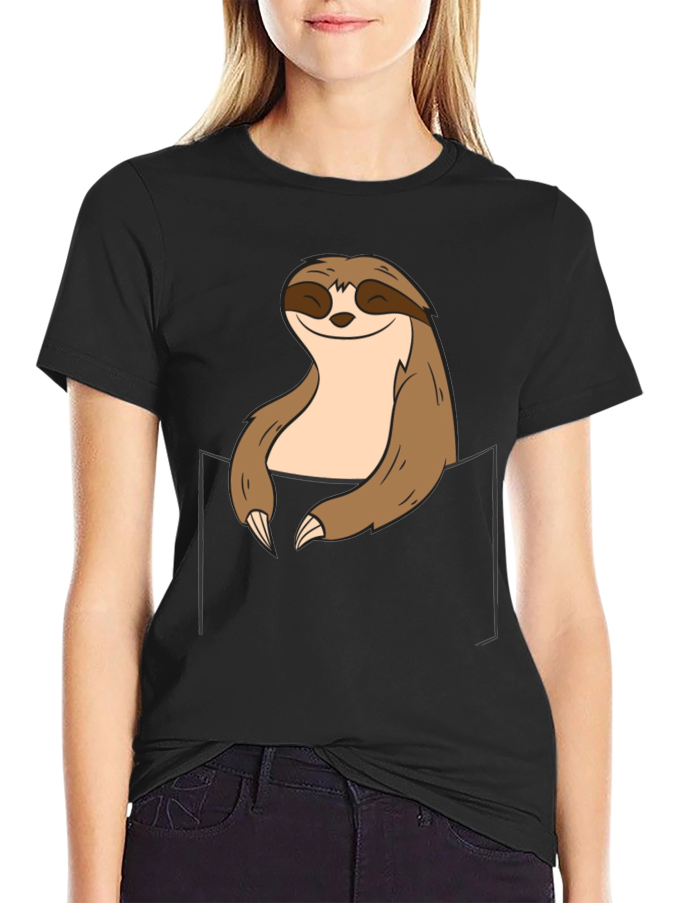 Sloth Pocket Graphic Tee - Relaxed Comfort