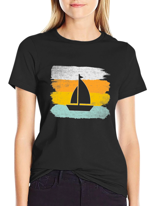 Sailboat Graphic Tee - Vintage Style Mens T-Shirt