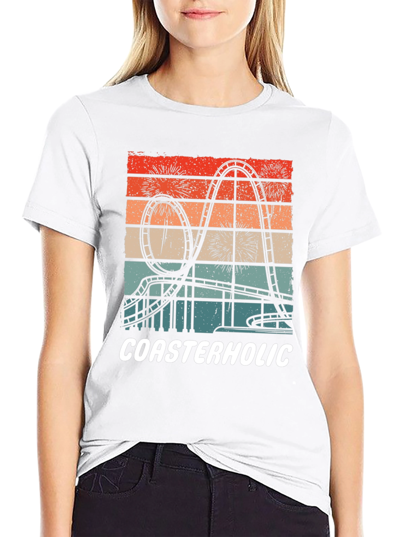 Coasterholic Retro Roller Coaster T-Shirt