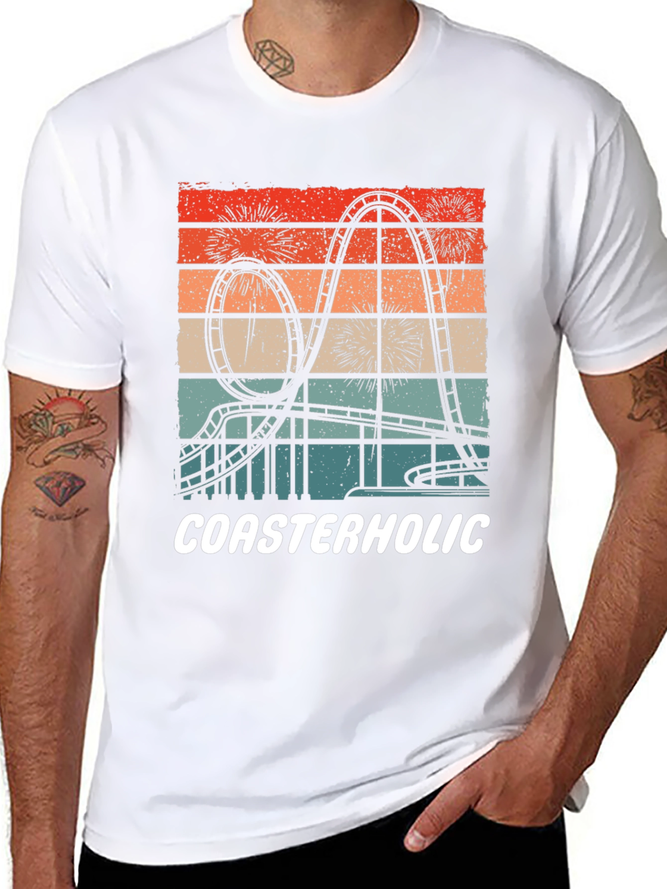 Coasterholic Retro Roller Coaster T-Shirt
