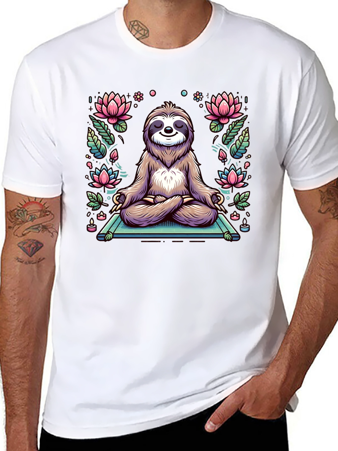 Zen Sloth T-Shirt - Meditating Animal Tee