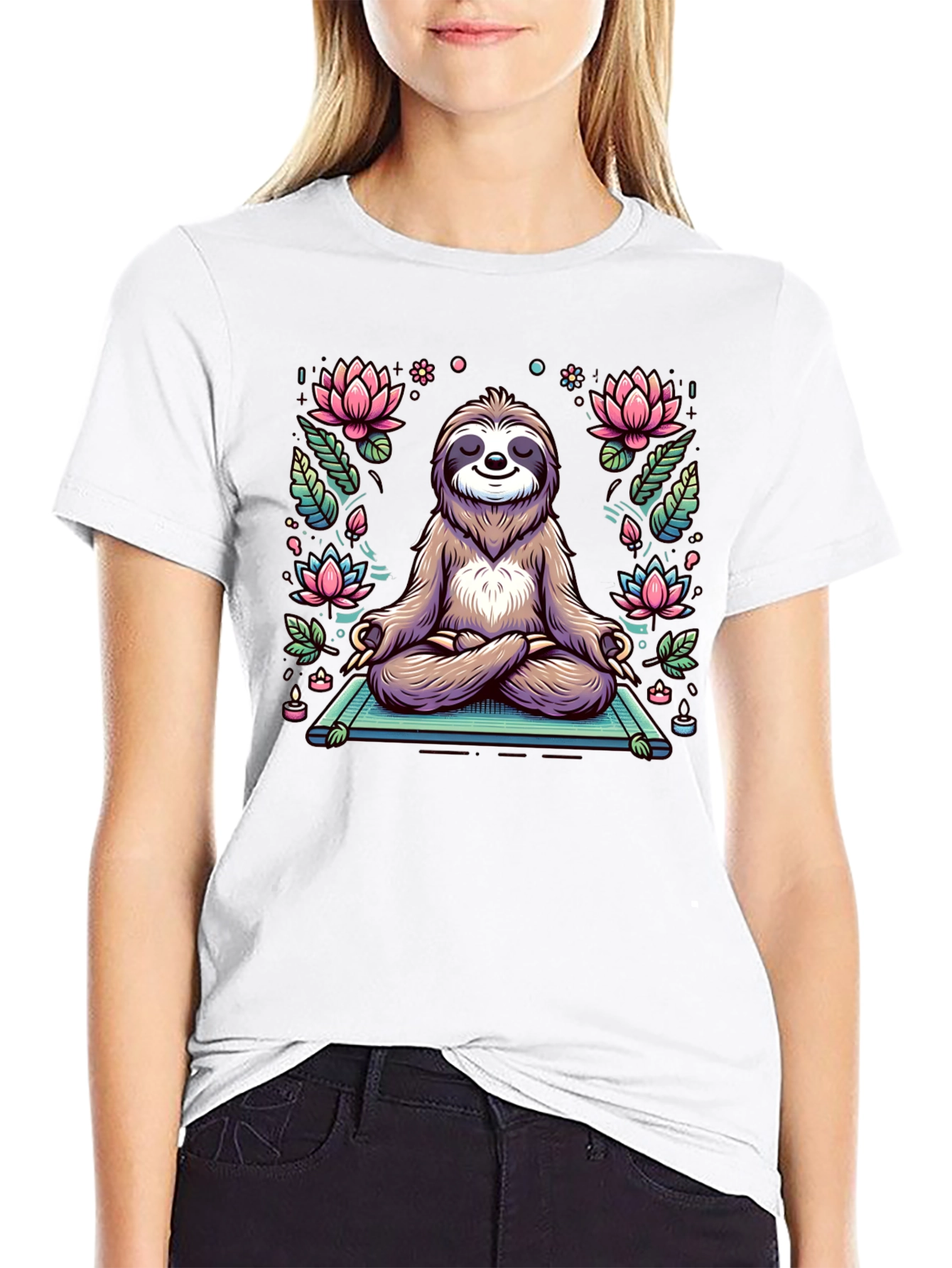 Zen Sloth T-Shirt - Meditating Animal Tee