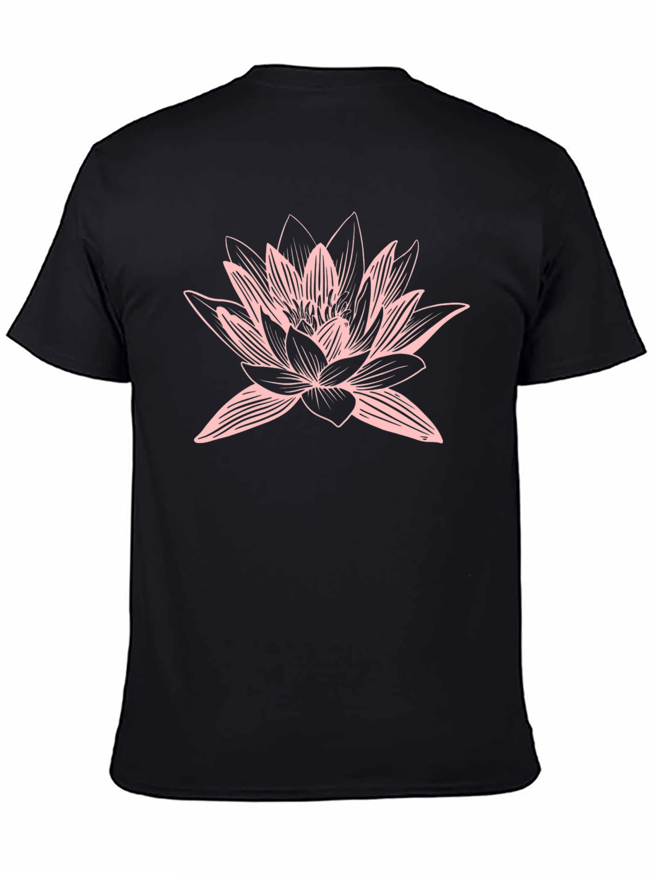 Lotus Graphic Black T-Shirt - Casual Comfort