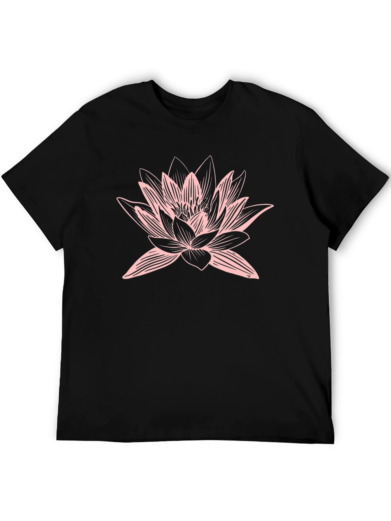 Lotus Graphic Black T-Shirt - Casual Comfort