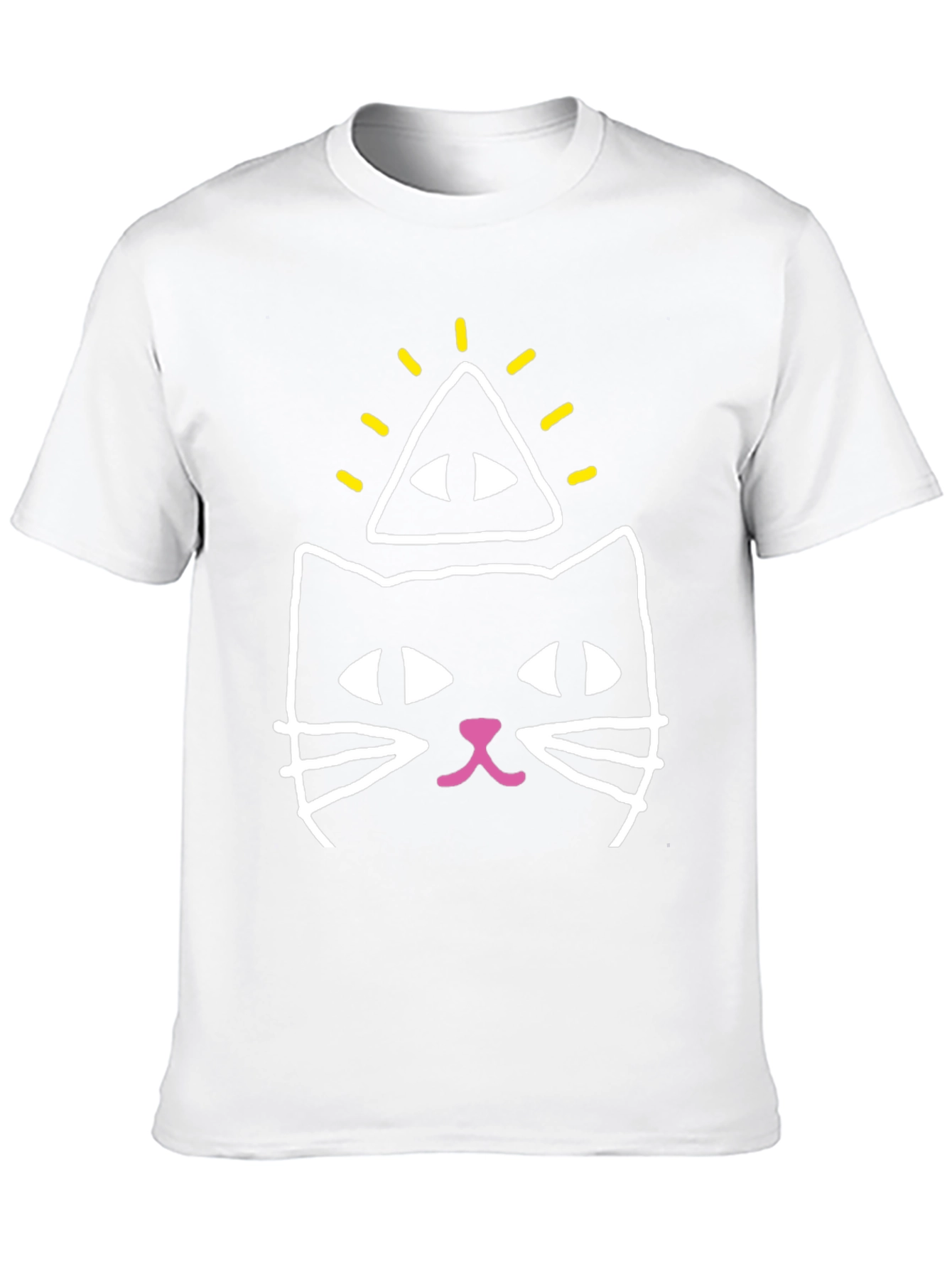 Illuminati Cat Graphic Tee - Black Cotton Blend