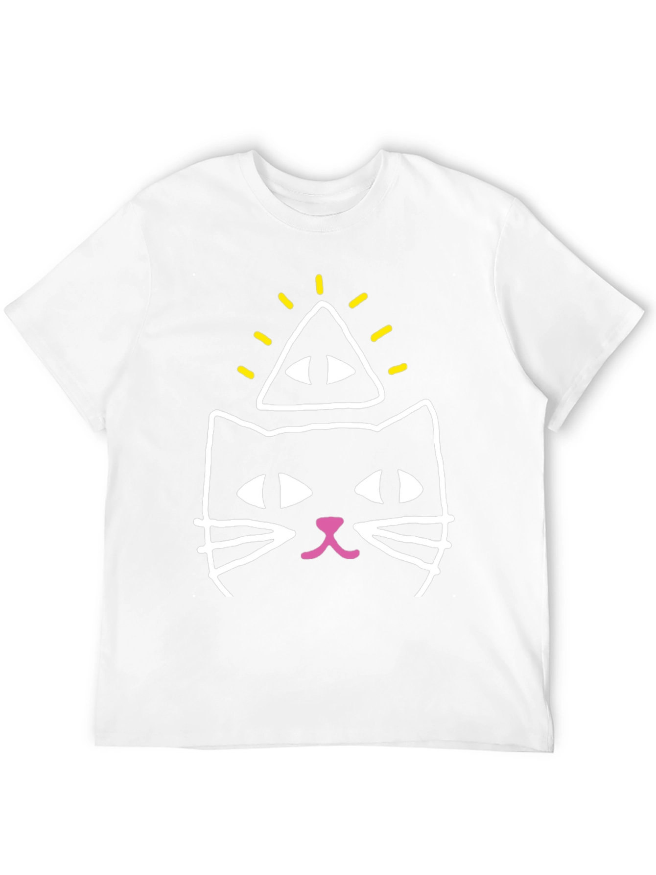Illuminati Cat Graphic Tee - Black Cotton Blend