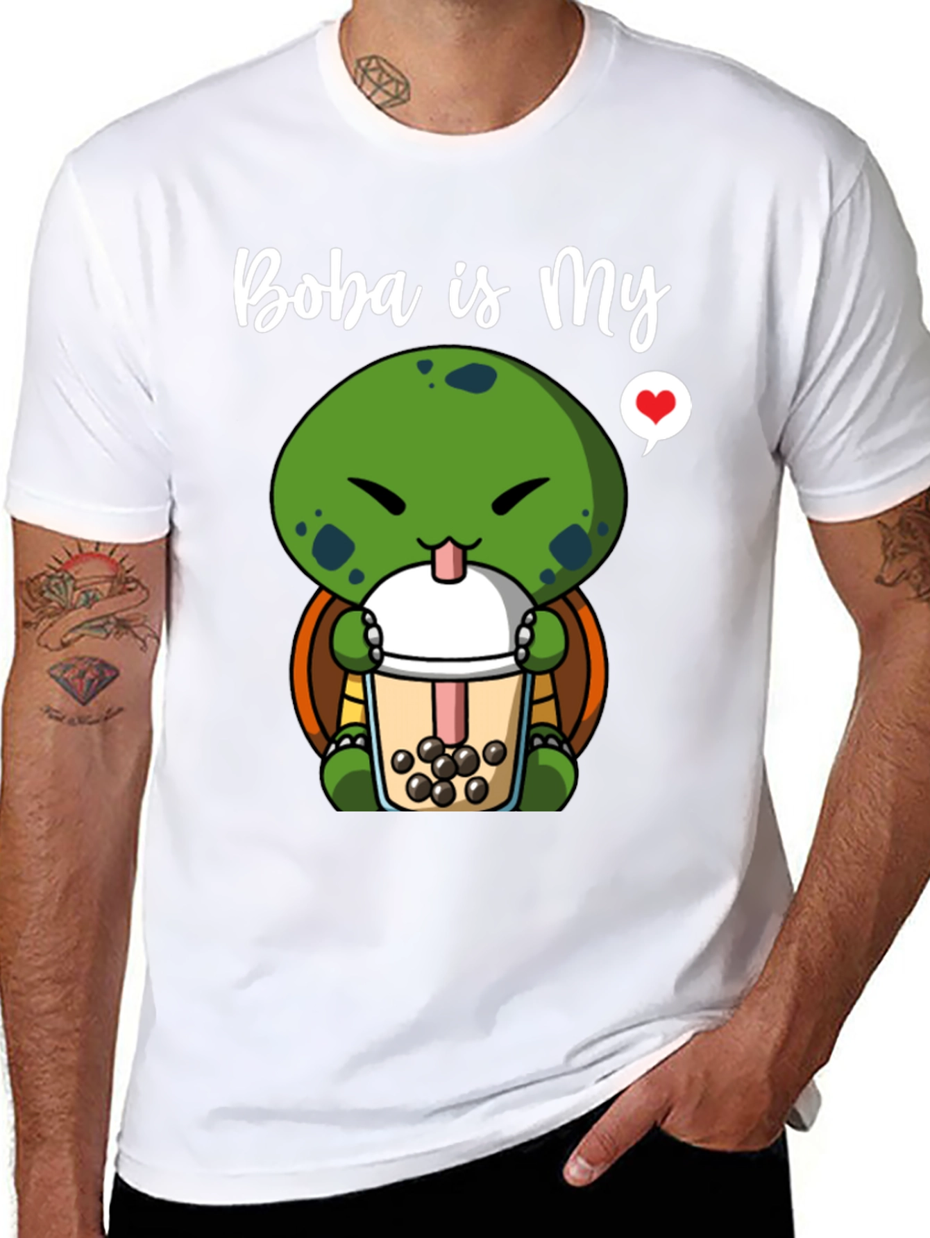 Boba Turtle Graphic T-Shirt Cute Design