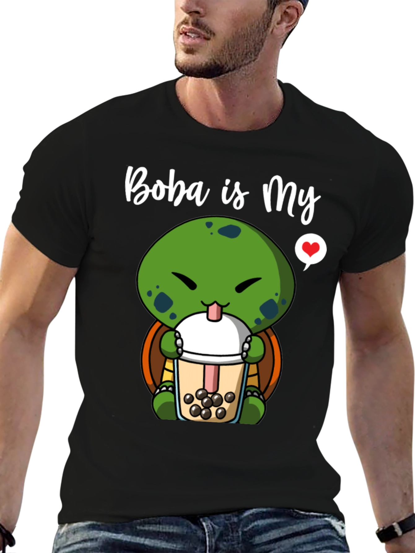 Boba Turtle Graphic T-Shirt Cute Design