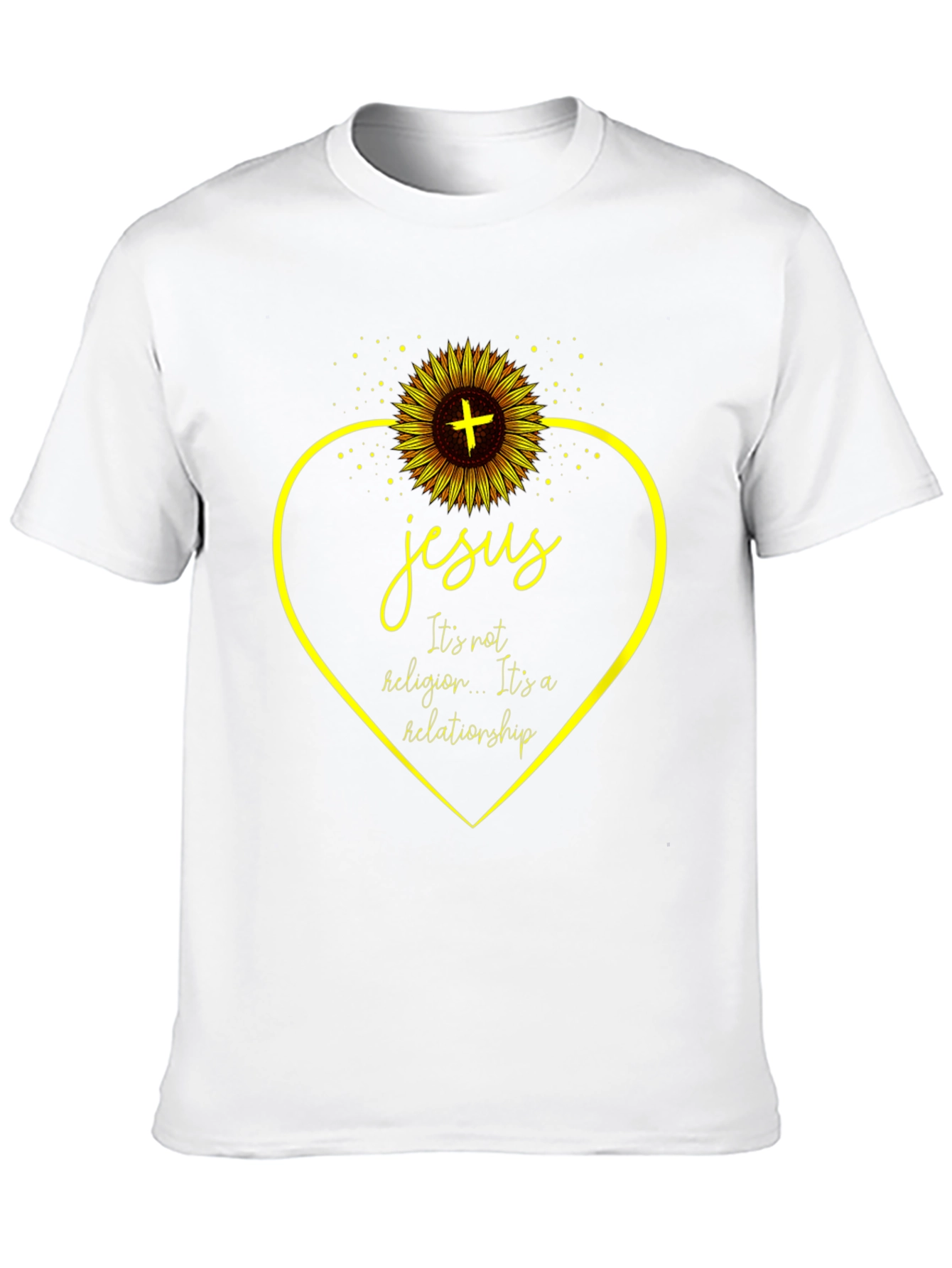 Jesus Sunflower Heart Graphic T-Shirt