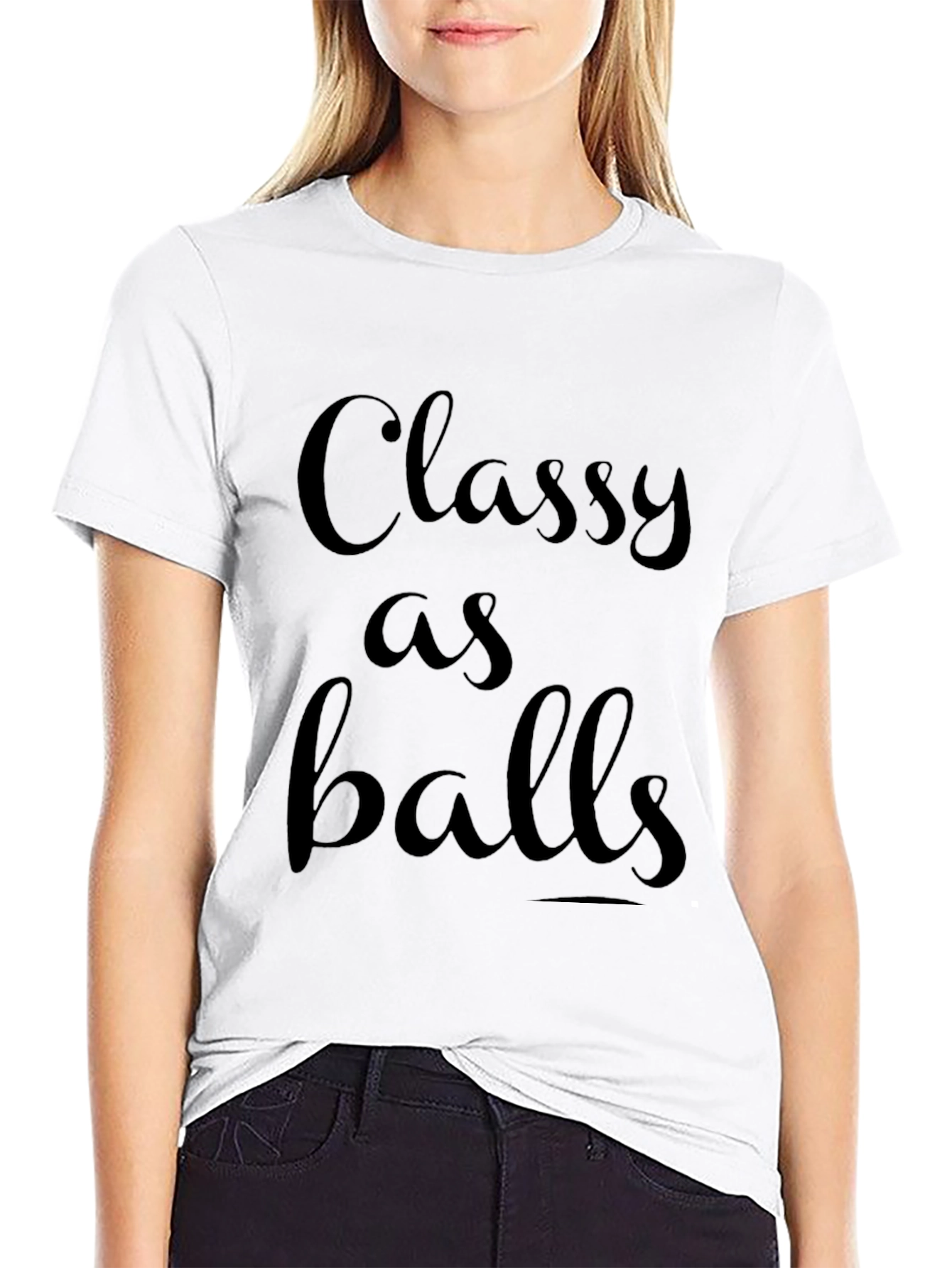 Classy As Balls Black Graphic T-Shirt
