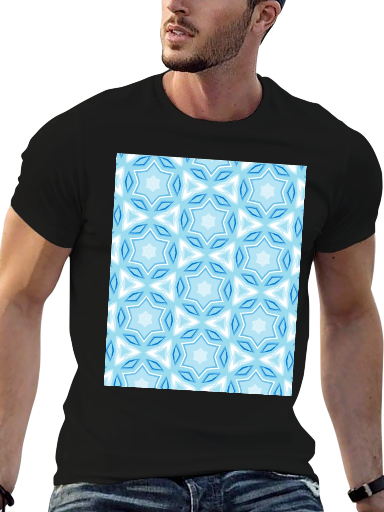 Patterned Crew Neck T-Shirt