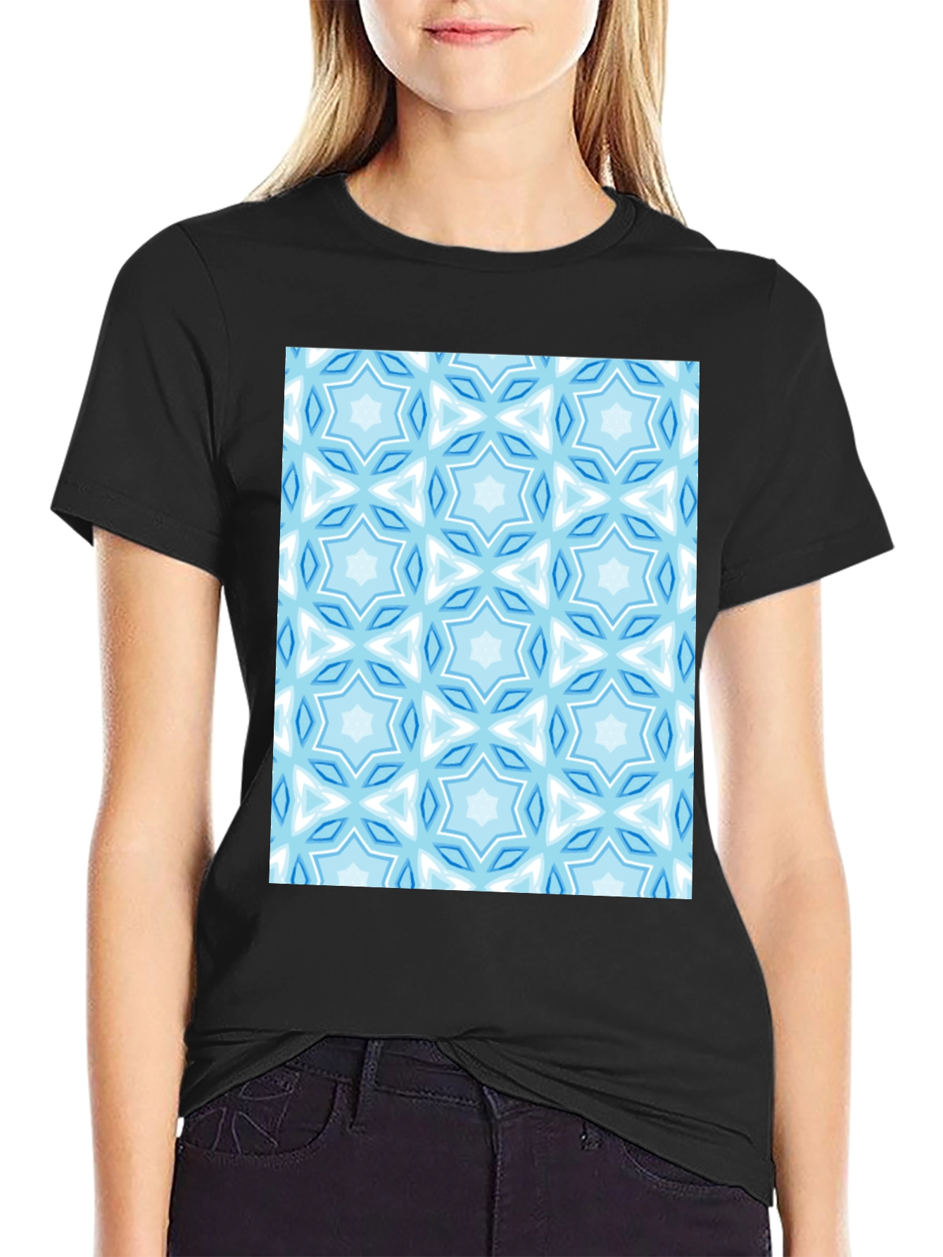 Patterned Crew Neck T-Shirt
