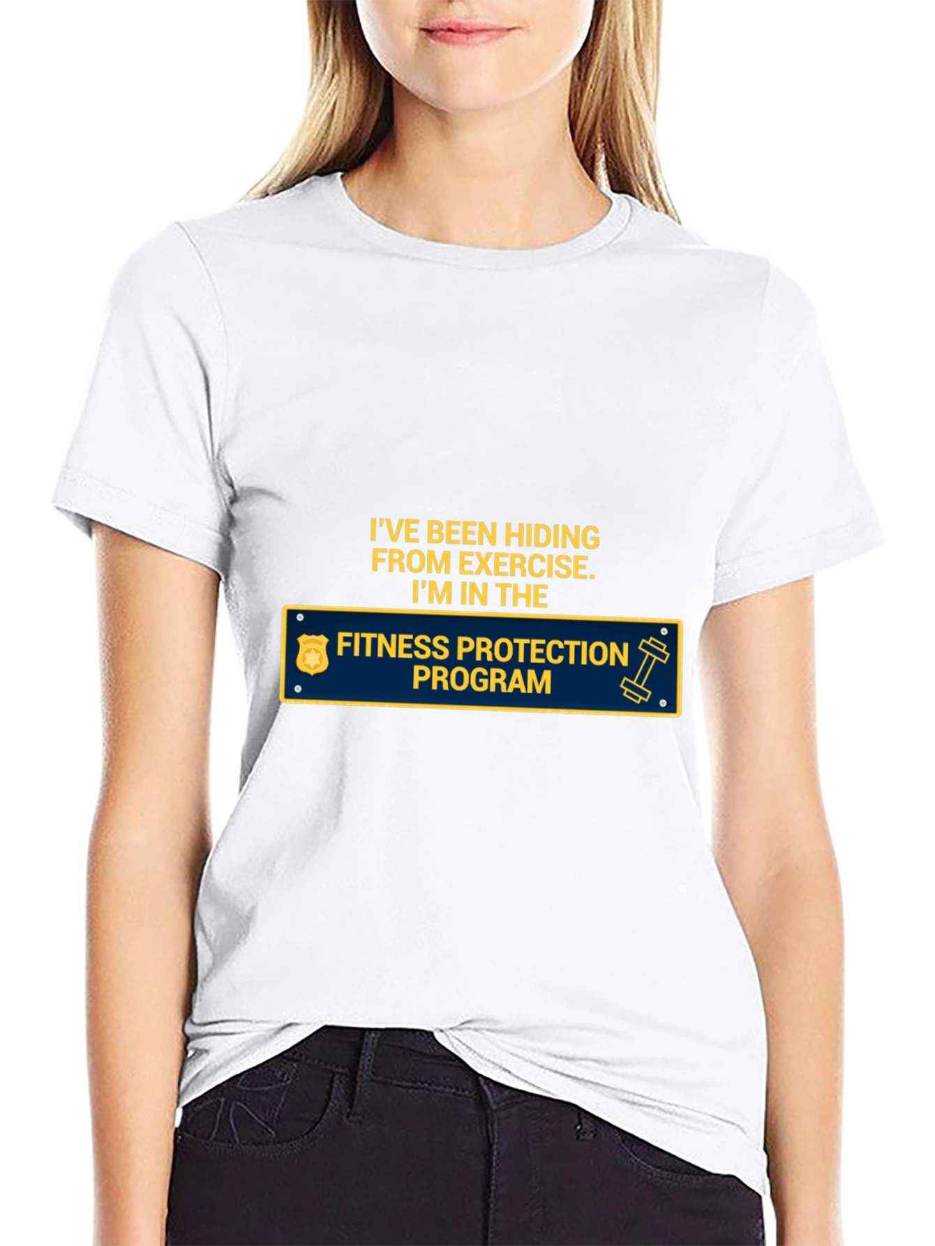 Fitness Protection Program T-Shirt Funny Exercise Hiding Tee