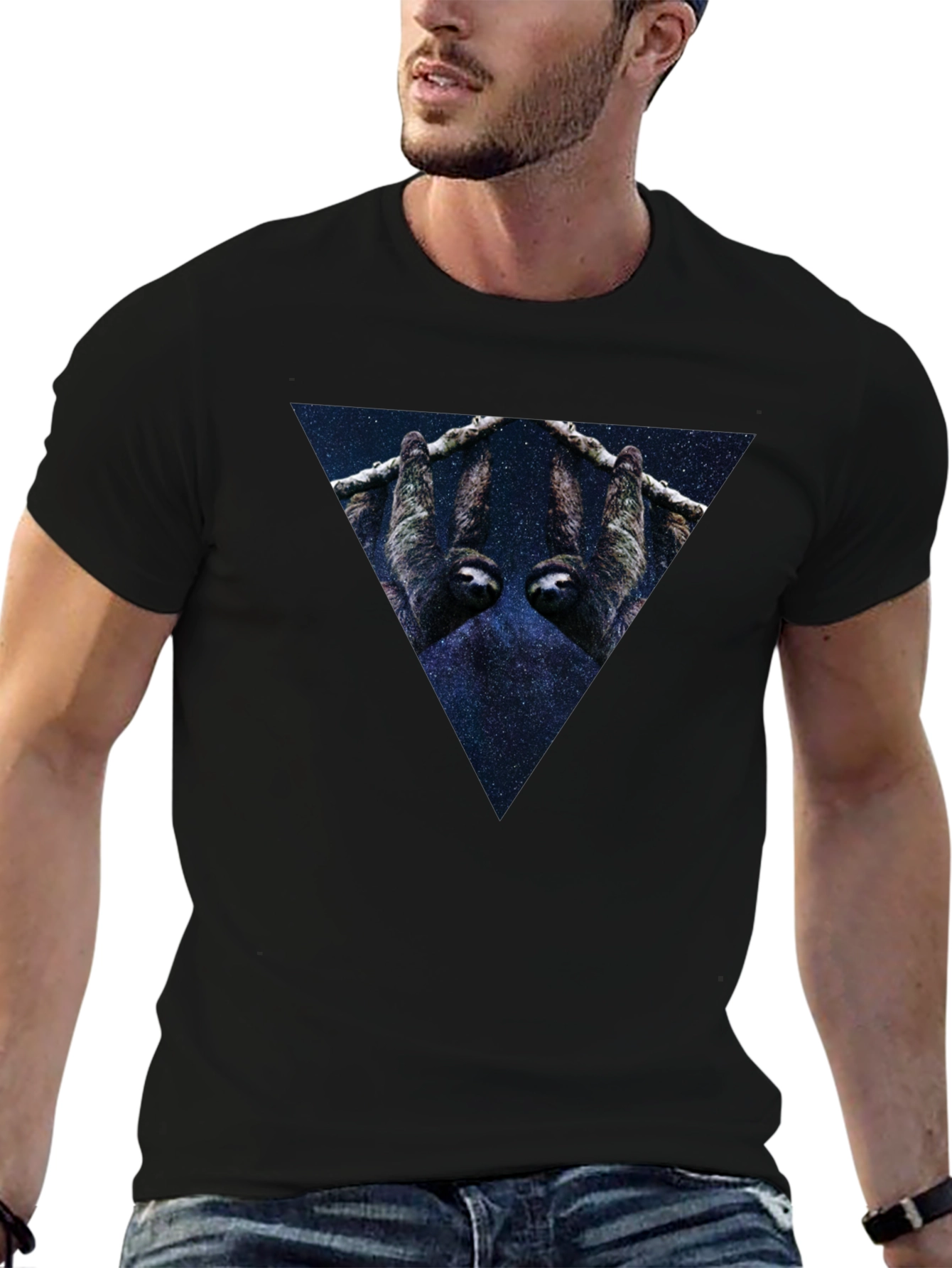 Cosmic Sloth Triangle Graphic Tee