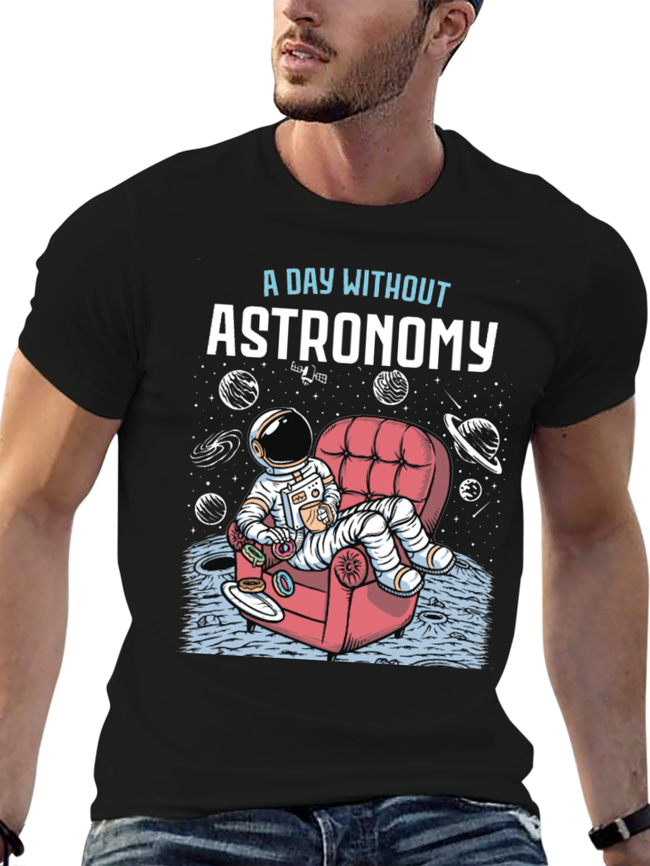 Astronomy T-Shirt - Relaxing Astronaut Design