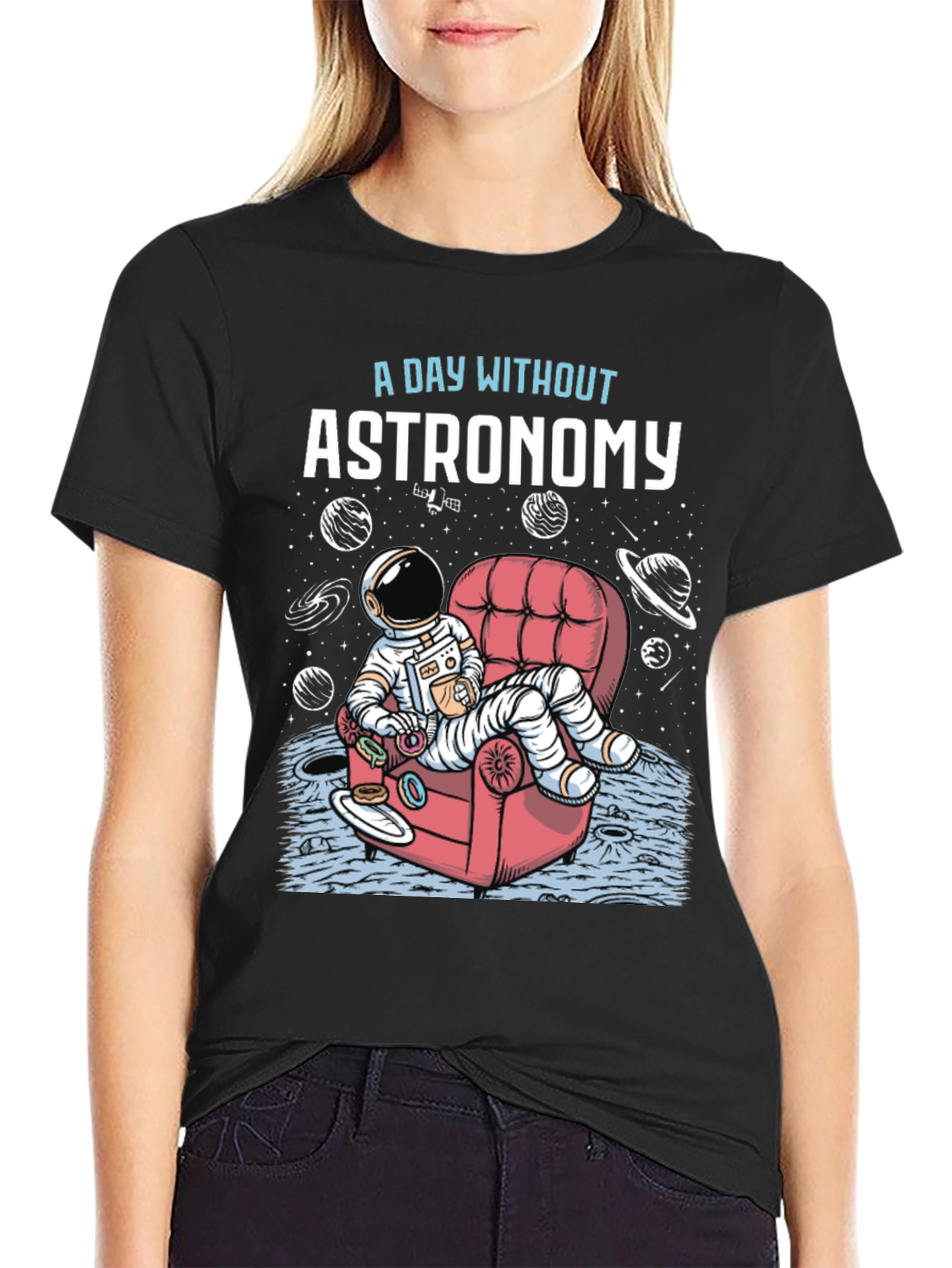 Astronomy T-Shirt - Relaxing Astronaut Design