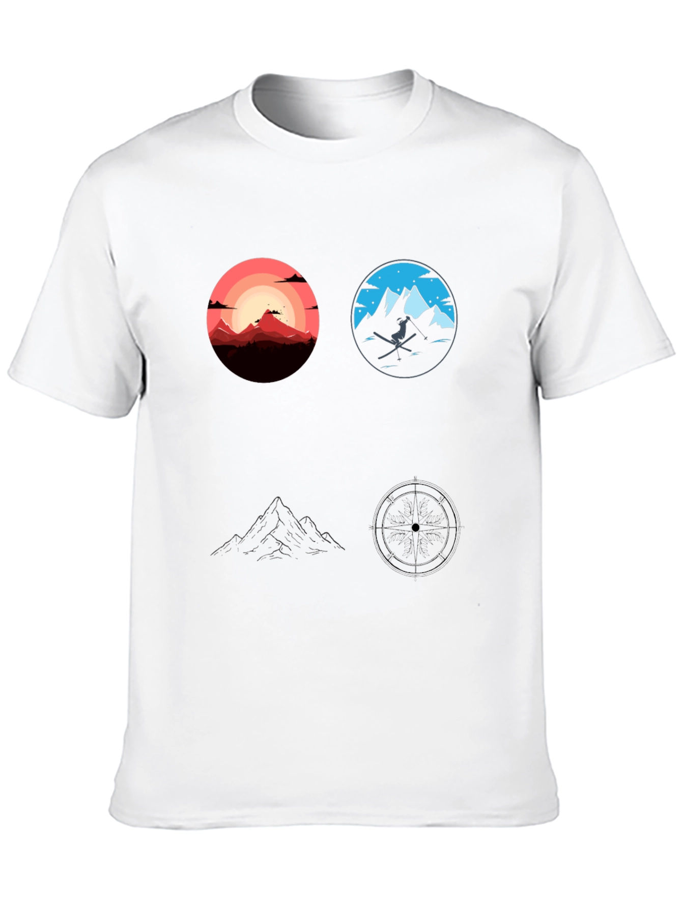 Mountain Adventure Graphic Tee - Black Cotton T-Shirt