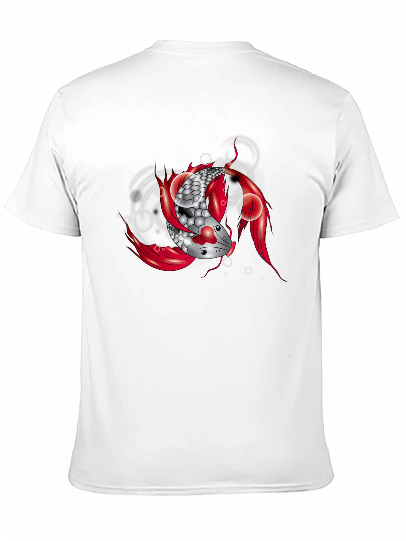 Koi Fish Graphic Tee - Black Cotton T-Shirt