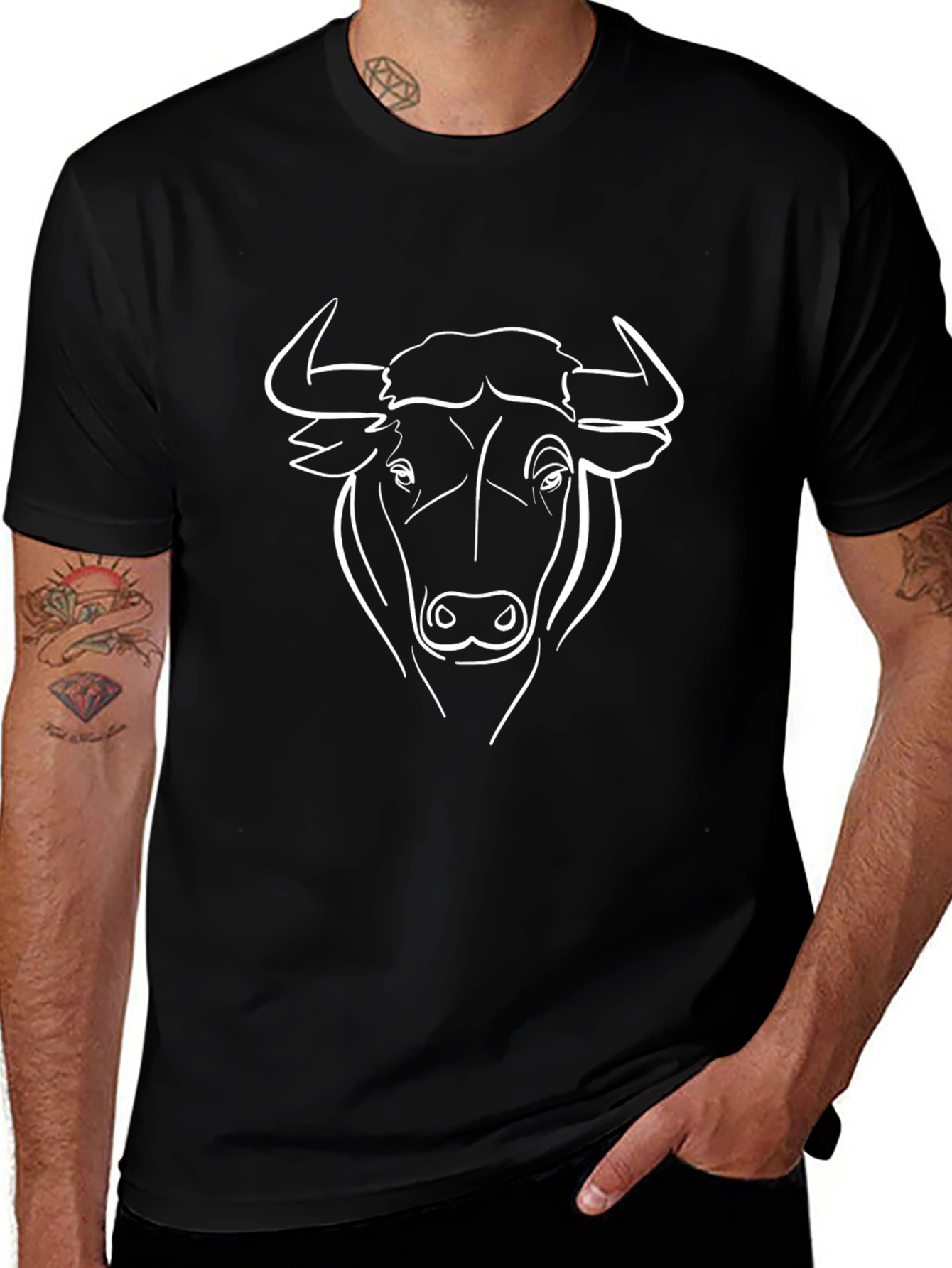 Bull Graphic Black T-Shirt