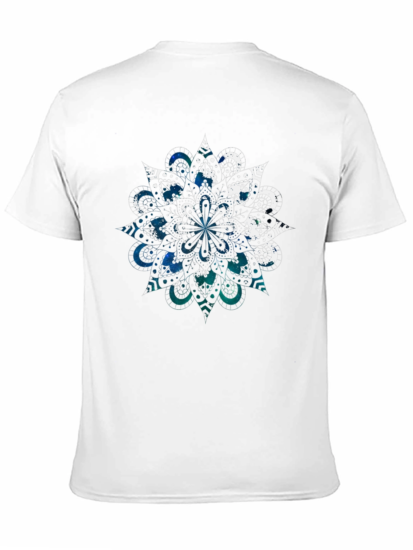 Cosmic Mandala Graphic Tee - Black Cotton Blend