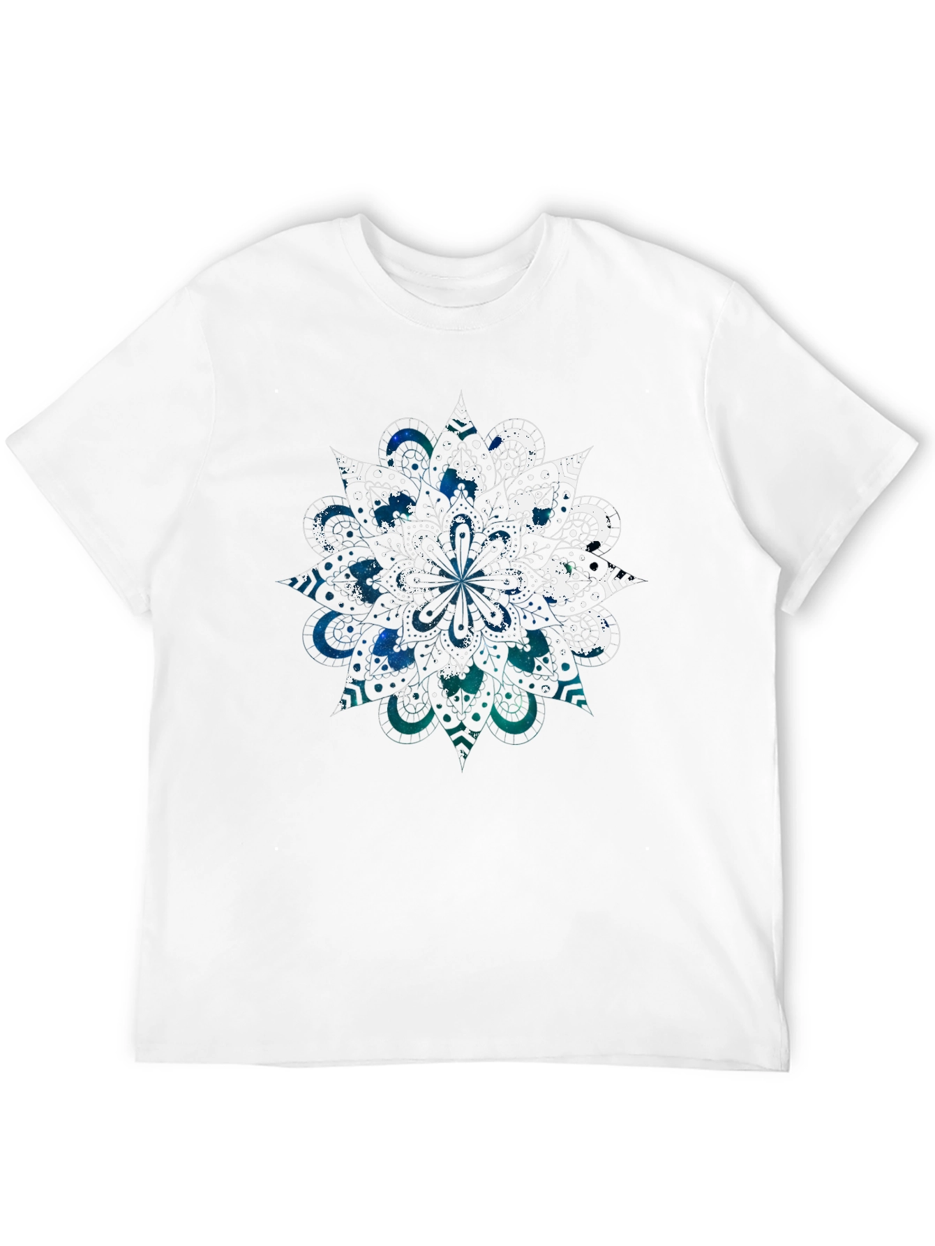 Cosmic Mandala Graphic Tee - Black Cotton Blend
