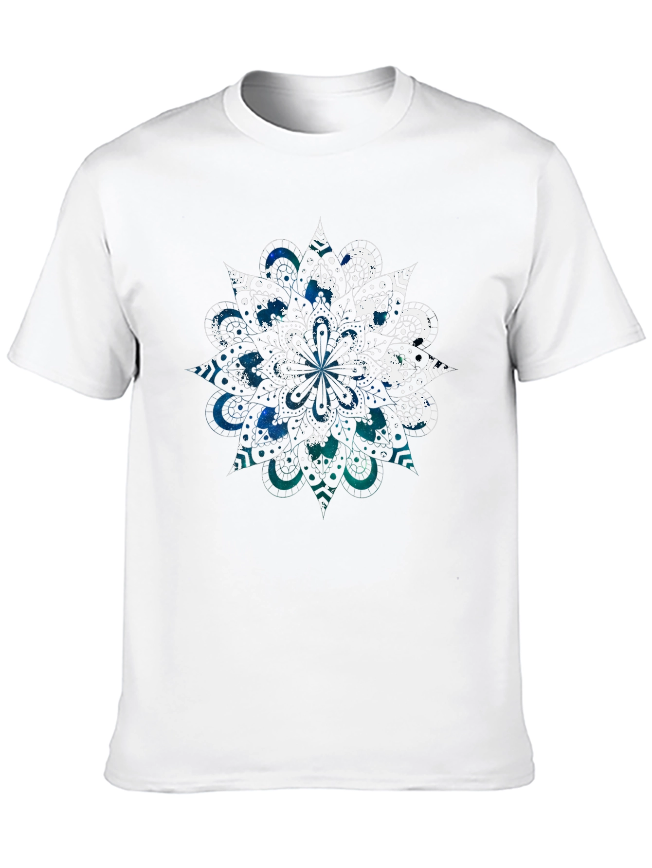 Cosmic Mandala Graphic Tee - Black Cotton Blend
