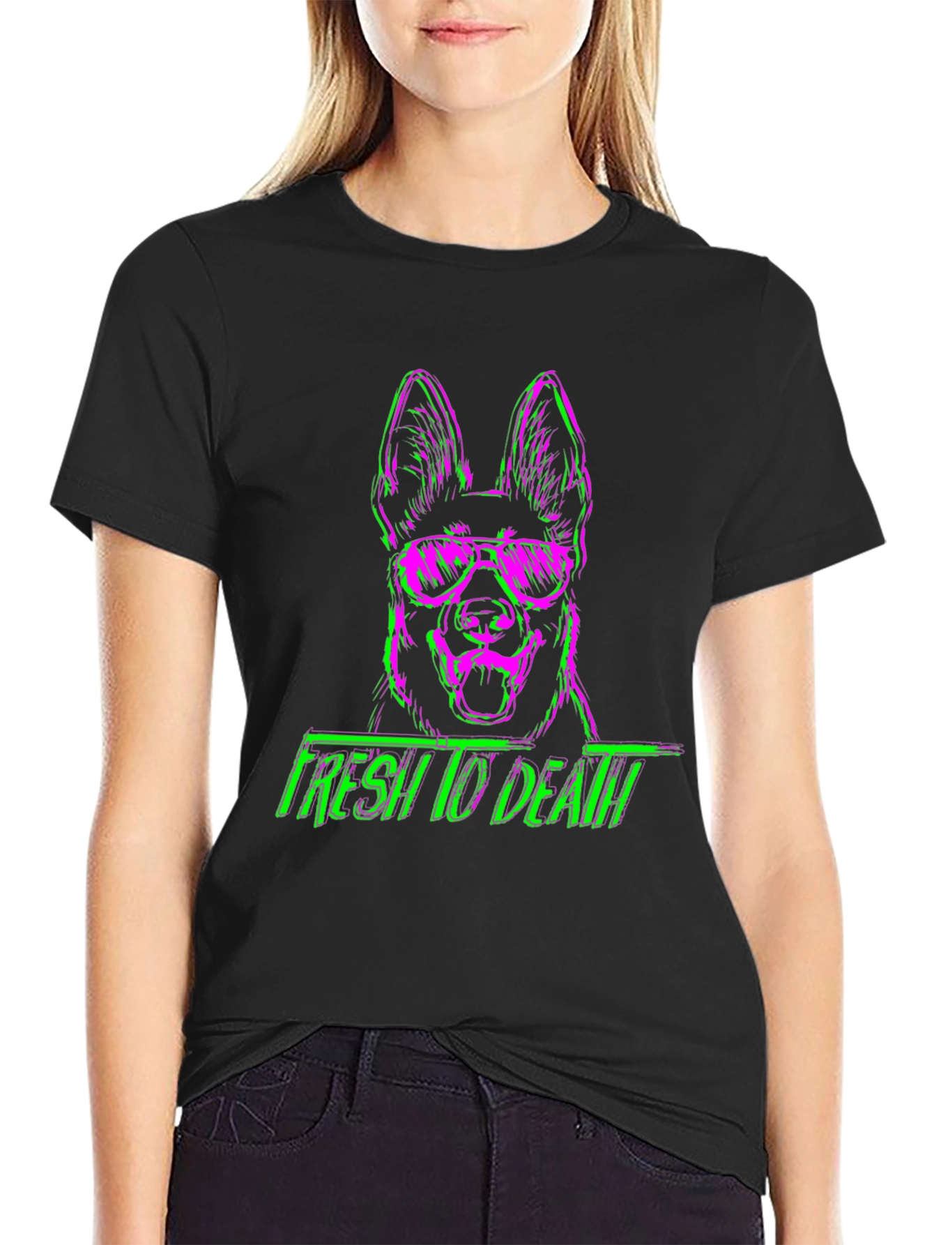 Fresh to Death Dog Graphic Tee - Trendy Streetwear