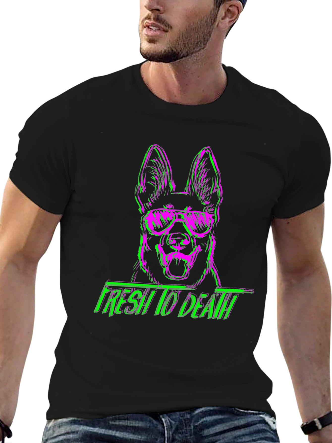 Fresh to Death Dog Graphic Tee - Trendy Streetwear