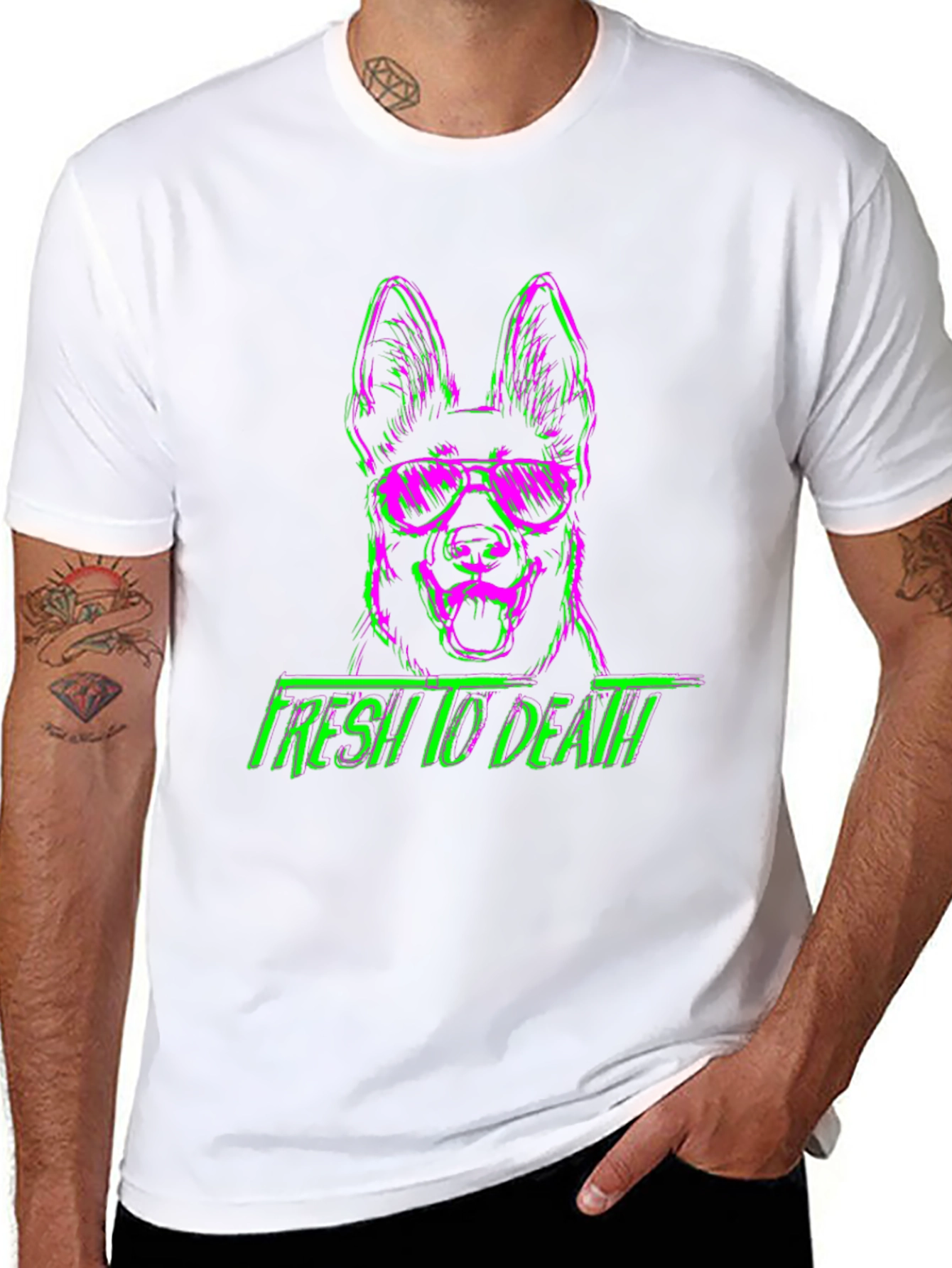 Fresh to Death Dog Graphic Tee - Trendy Streetwear