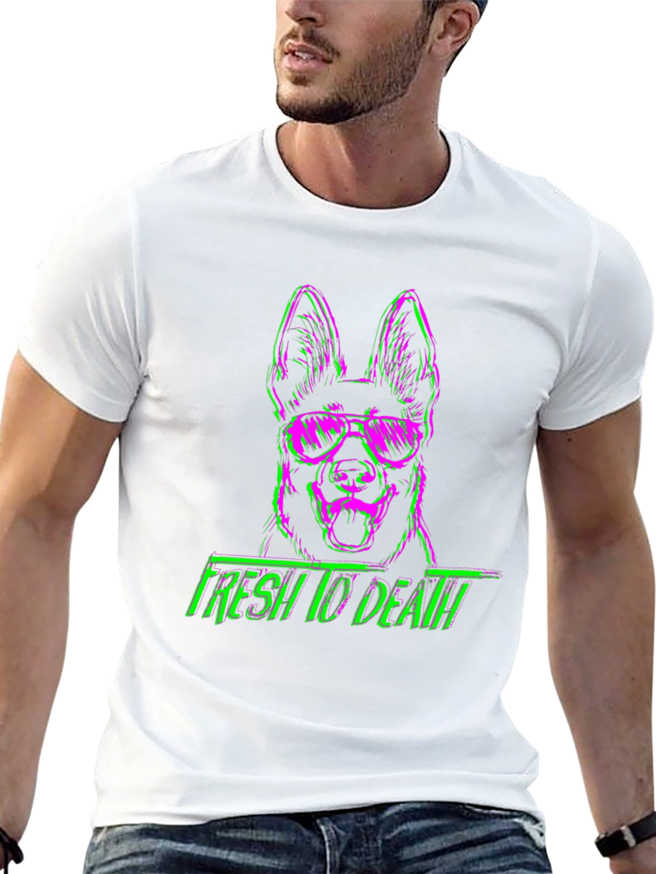 Fresh to Death Dog Graphic Tee - Trendy Streetwear