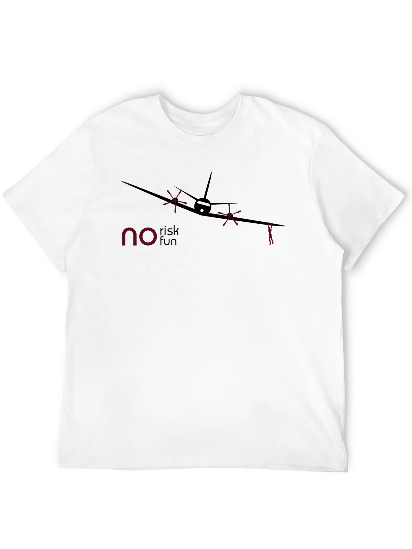 No Risk Fun Airplane Graphic Tee - Soft Cotton
