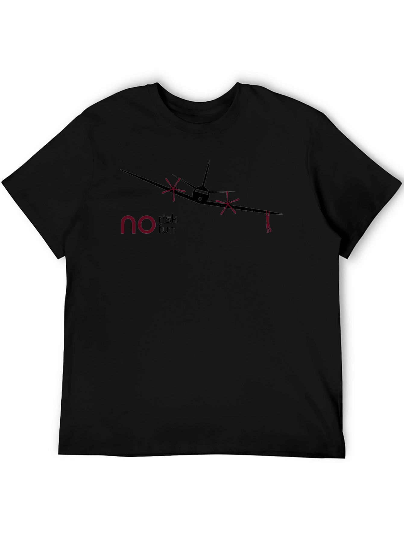 No Risk Fun Airplane Graphic Tee - Soft Cotton
