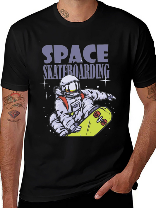 Space Skateboarding T-Shirt - Astronaut Design
