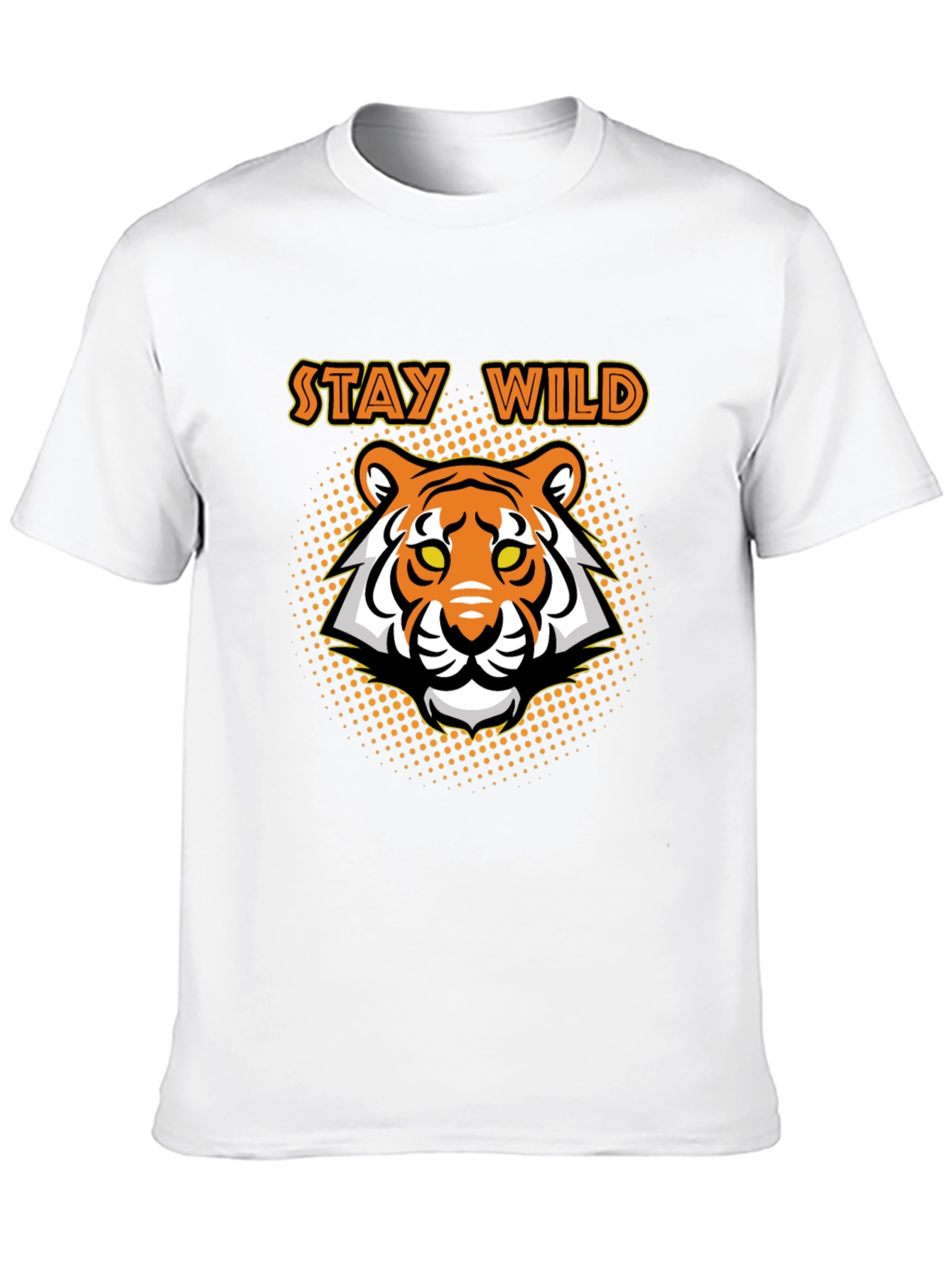 Stay Wild Tiger Graphic Tee - Black Cotton T-Shirt