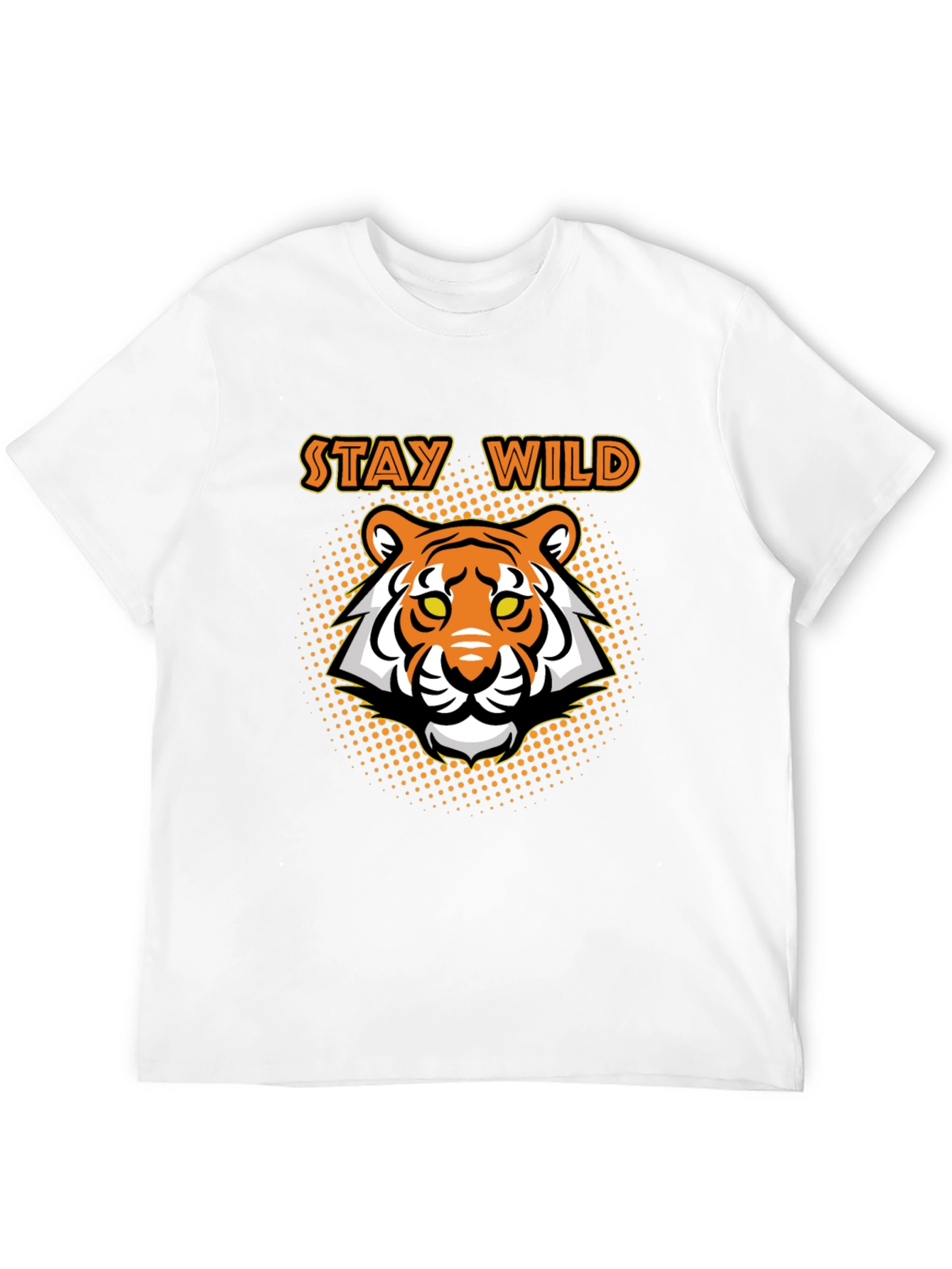 Stay Wild Tiger Graphic Tee - Black Cotton T-Shirt
